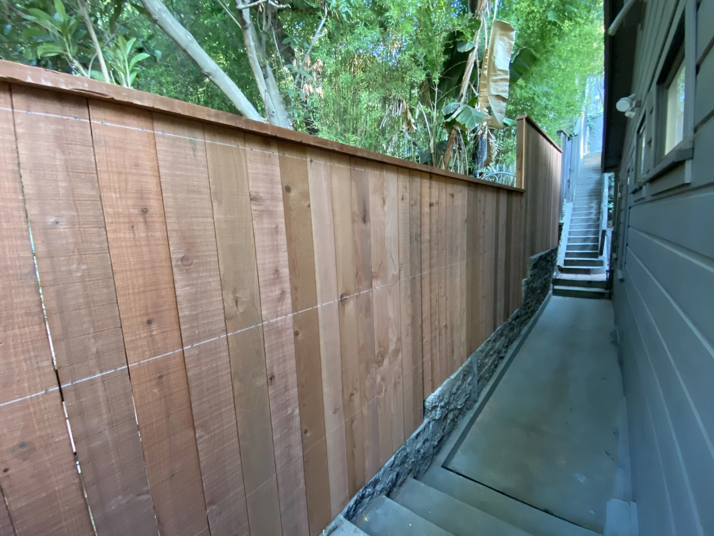 Redwood Cap and Trim Privacy Fence
