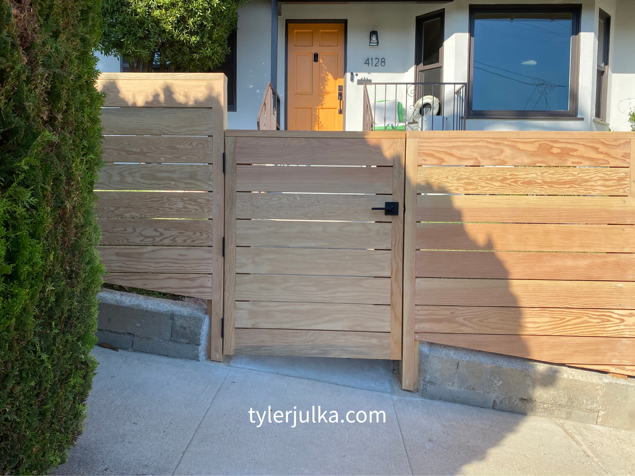 Clear Douglas Fir | Modern Horizontal Fence & Gates — Glendale