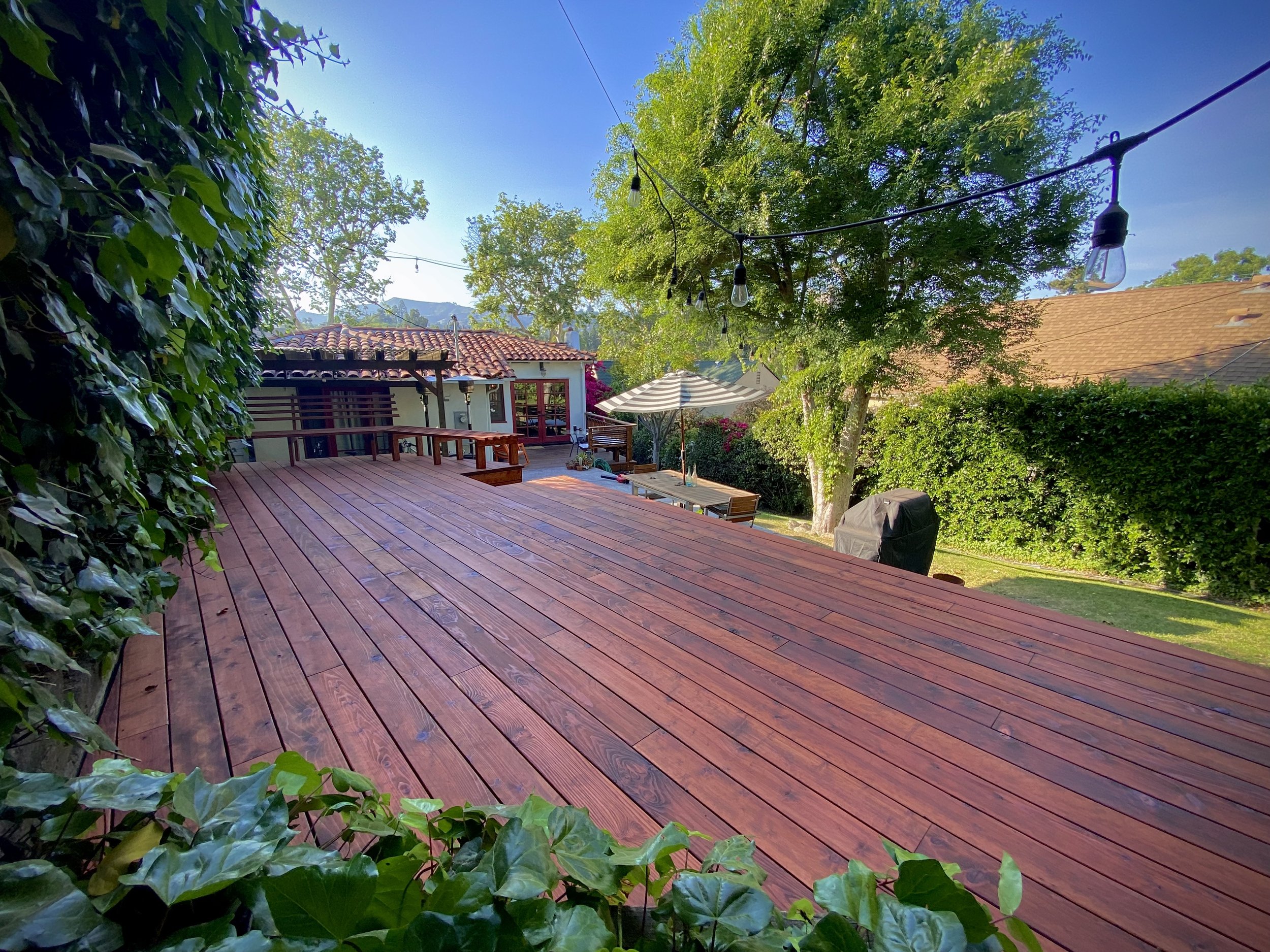 Redwood Backyard Deck