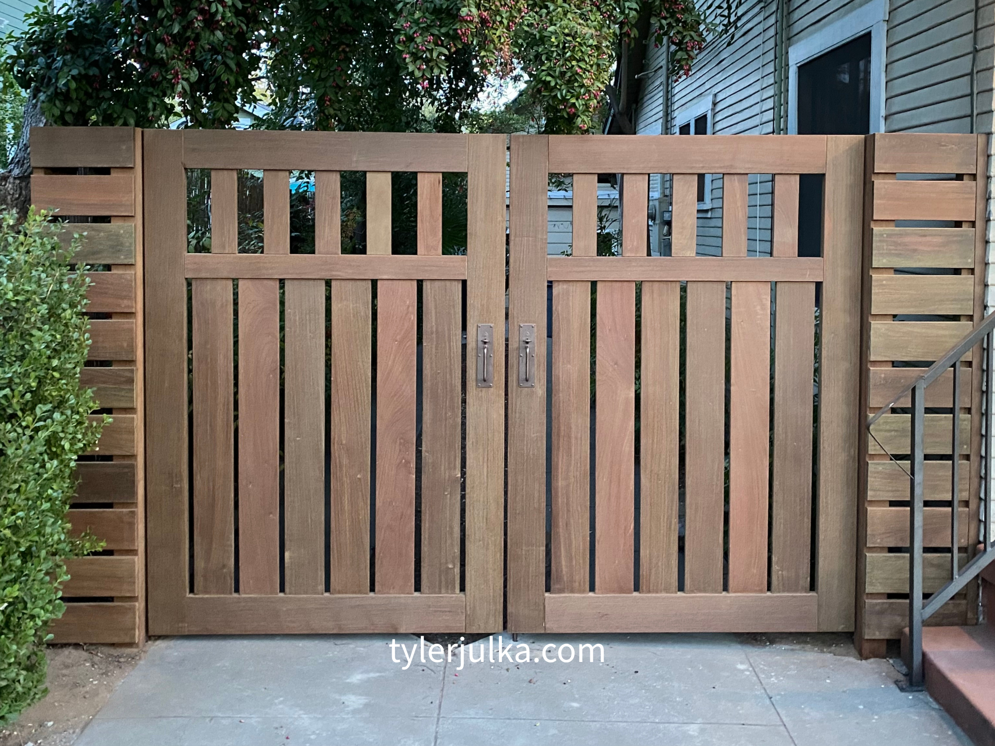 Ipe | Craftsman Style Driveway Gate — South Pasadena