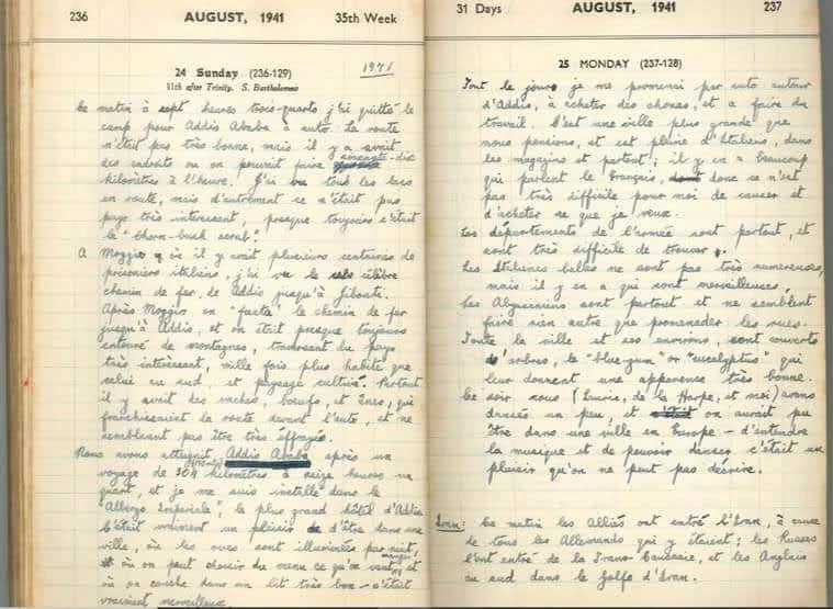 የግራዚያኒ ማስታወሻ በራሱ የእጅ ጽሕፈት