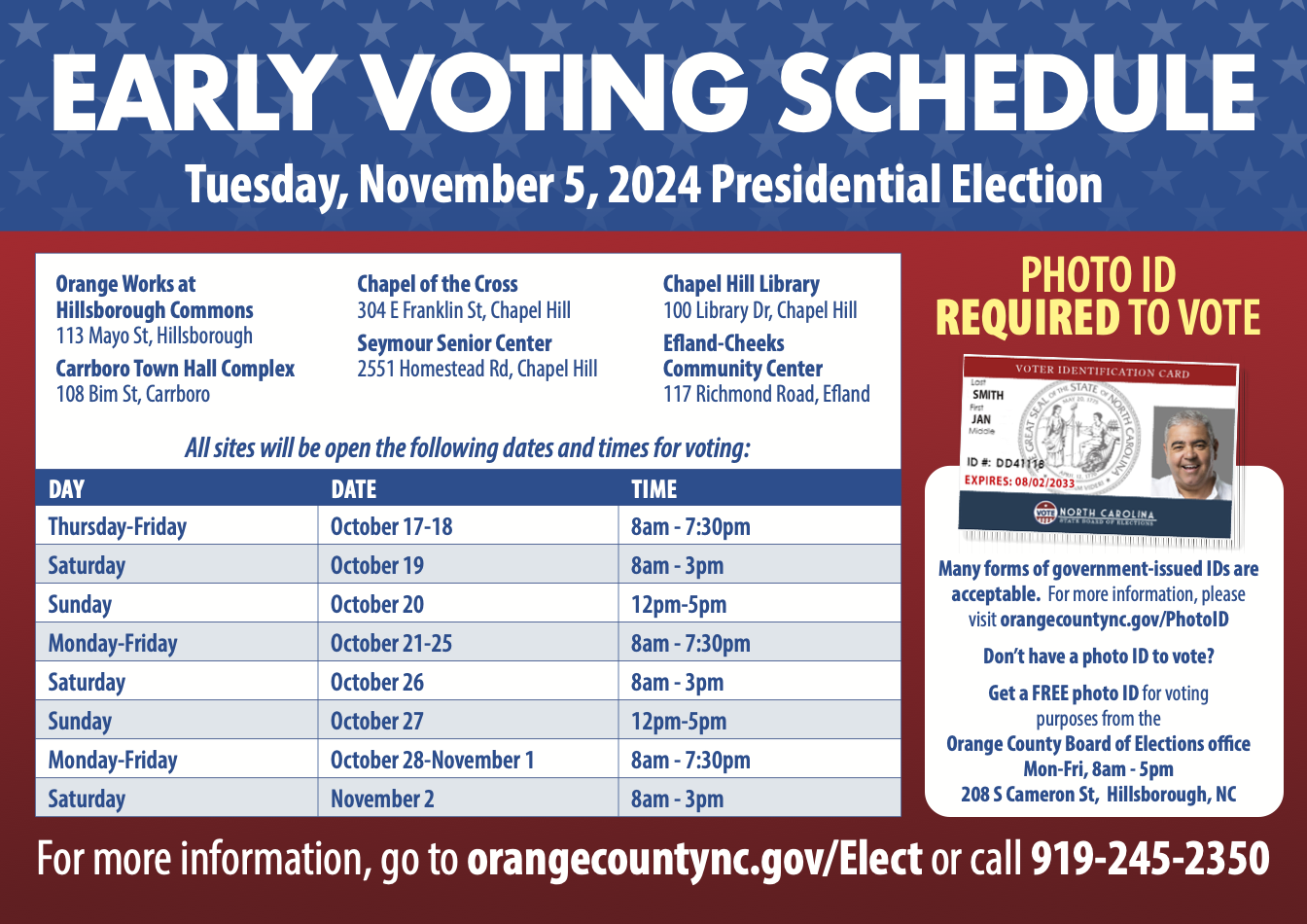 October 17- November 2 Early Voting Open!