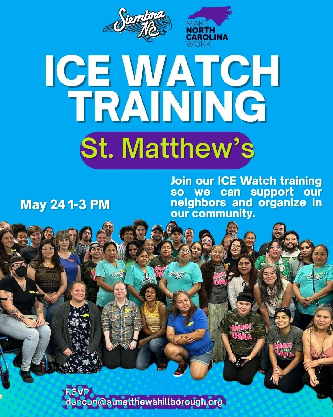 Siembra NC offers ICE Verifier Training, Sunday, May 24, 2026, 1pm to 3pm, Education Building