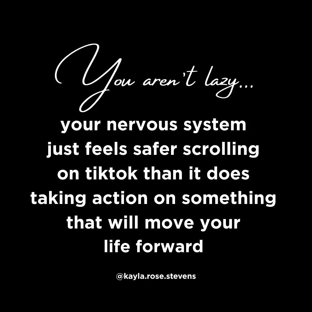 I promise you aren&rsquo;t lazy&hellip; your nervous system just truly believes it&rsquo;s safer to keep you stuck where you are than to allow you to take action and move forward in life 

This is because there has been proof over and over again to y