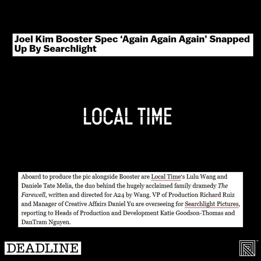 Searchlight has snatched up Again Again Again, produced by Joel Kim Booster and @localtimenow ! We can&rsquo;t wait to see what the team is cooking up ⚡️