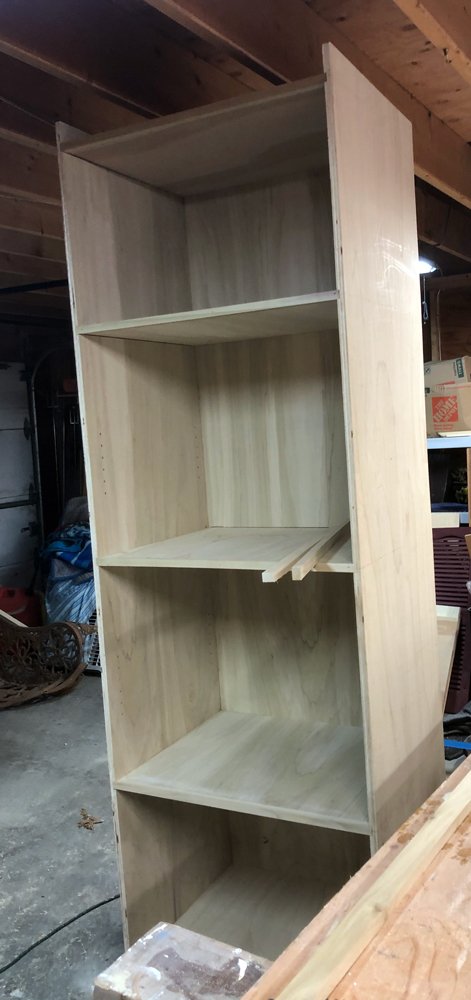 Completed base frame and shelves