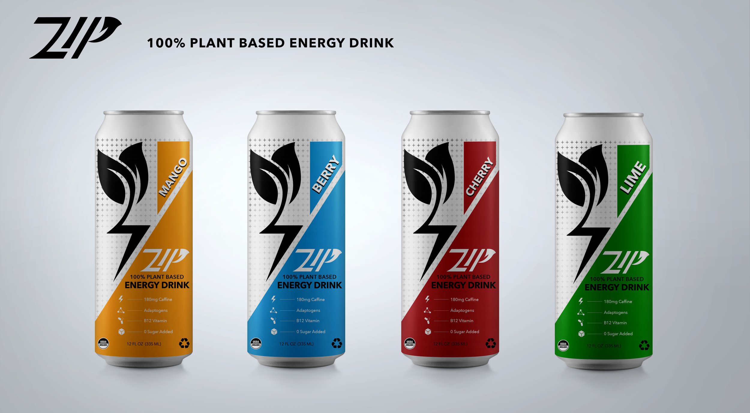 Zip Energy Drink — Zip Can Mockup 4 Pack