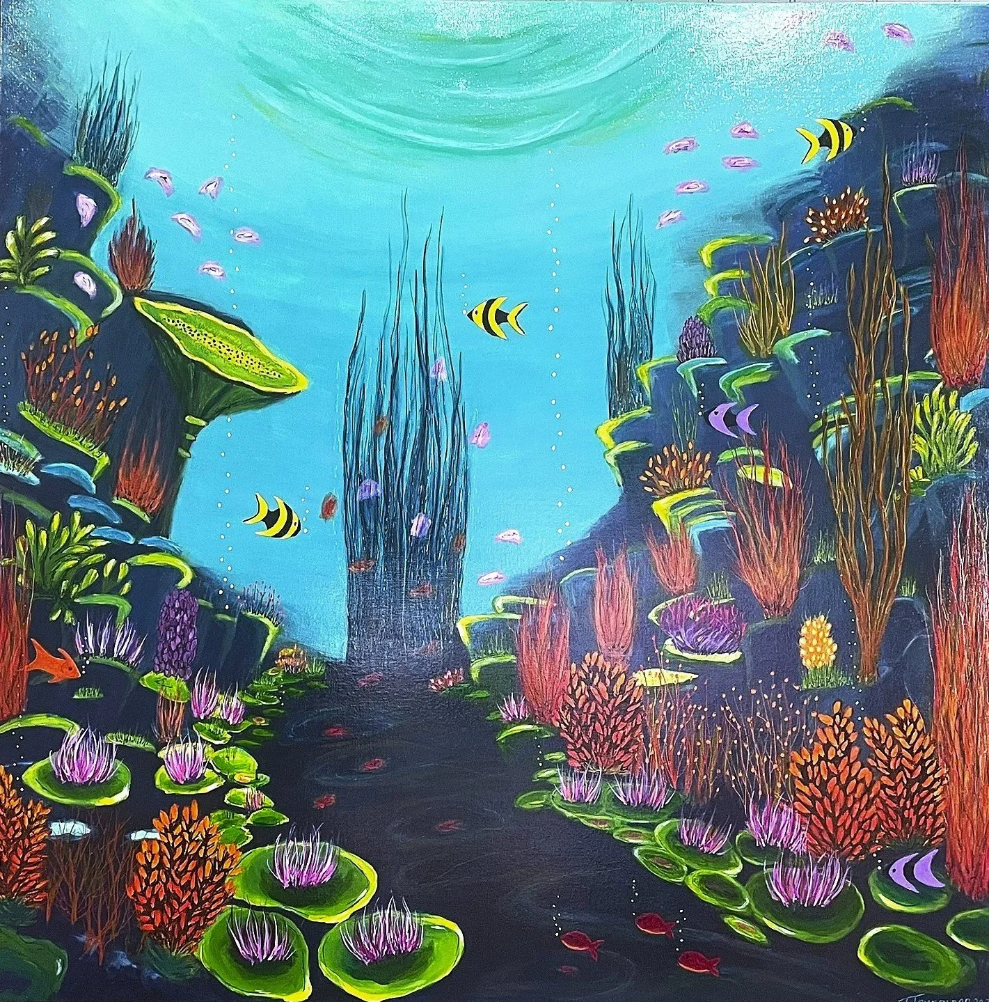 Everett's Underwater World | 36x36 | Acrylic | 2024