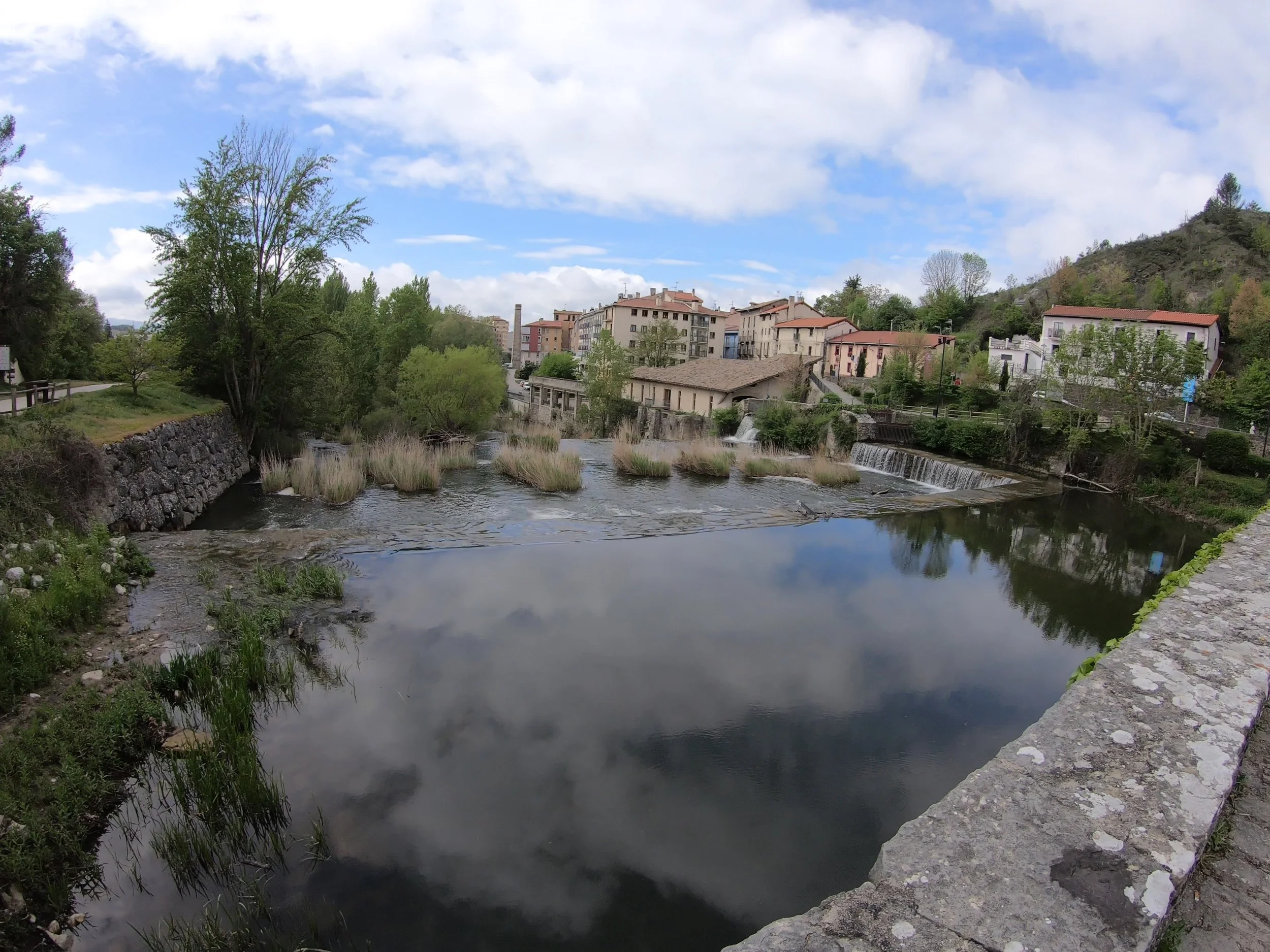 village alongside a river in spain