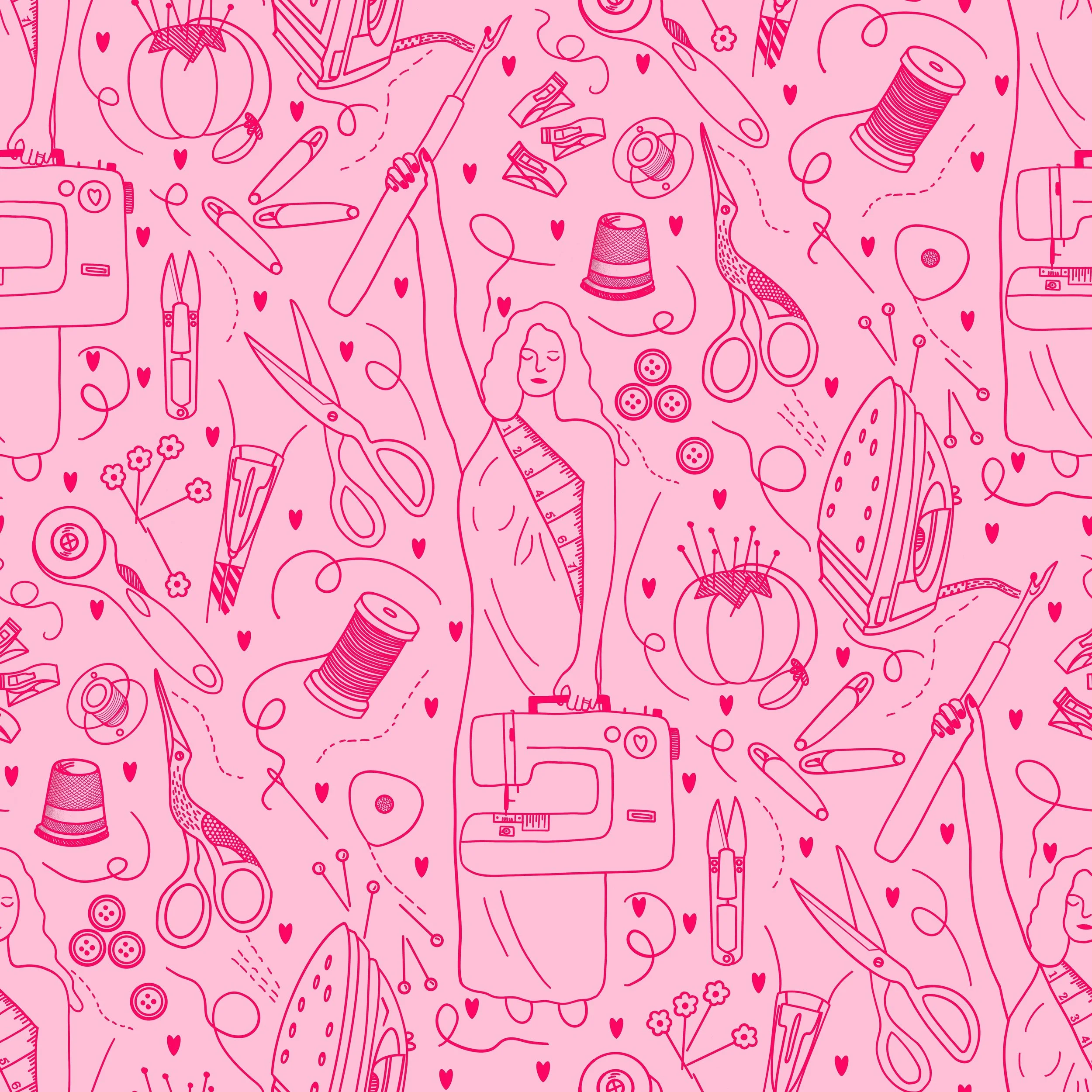 Sewing Is My Super Power Hot Pink