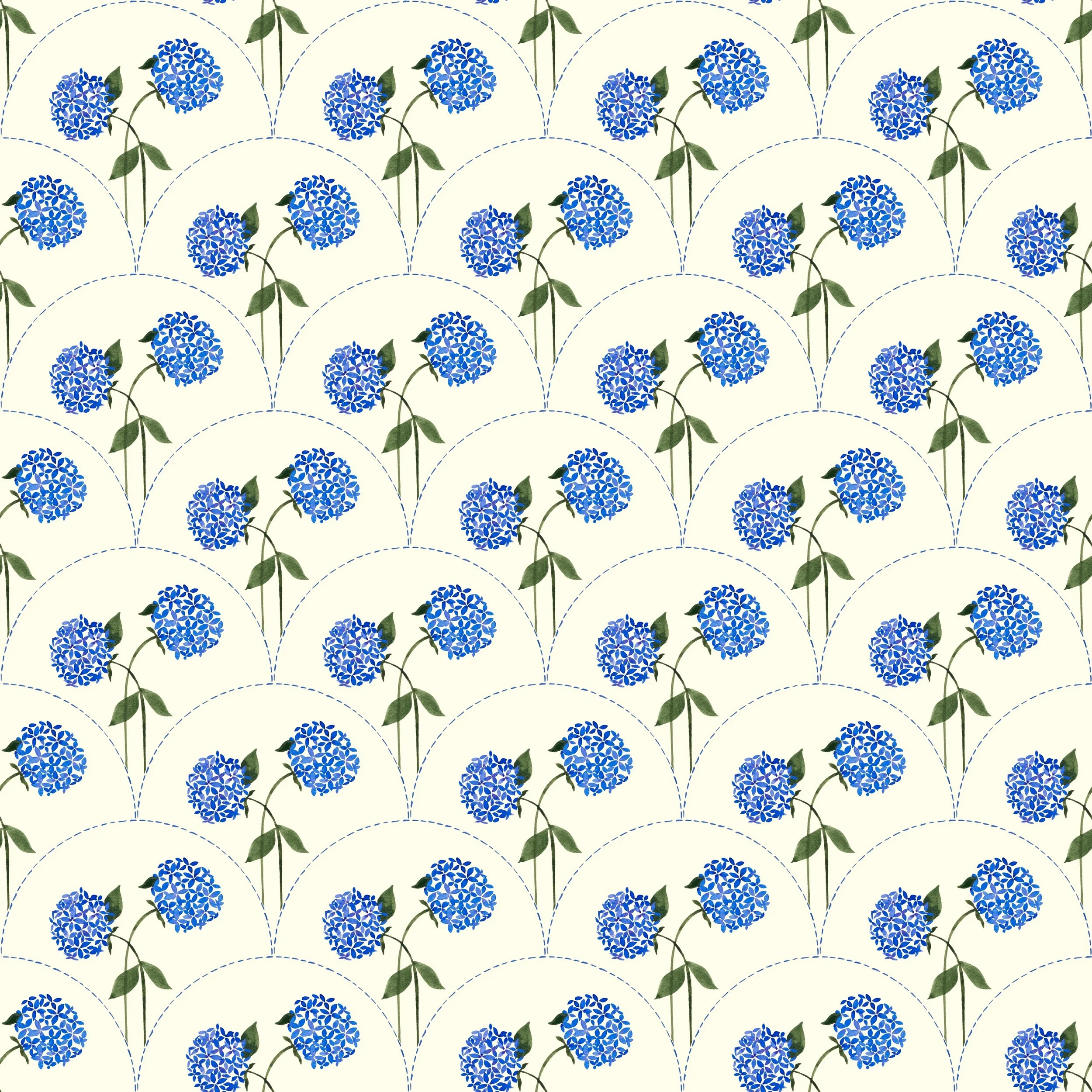 Blue Hydrangea Scallop - Small