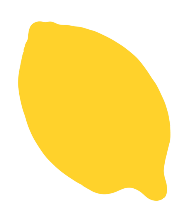 Yellow lemon with a simple illustration style.