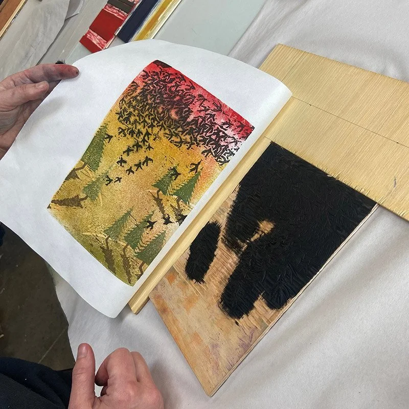 block printing printmaking course class online spitzack woodcut mokuhanga fine art print artist