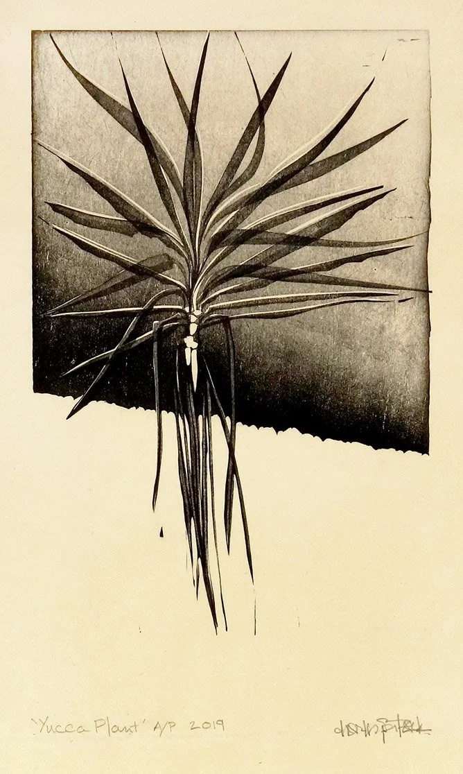 yucca plant spitzack woodblock woodcut mokuhanga print printmaking washi seattle art by Charles Spitzack