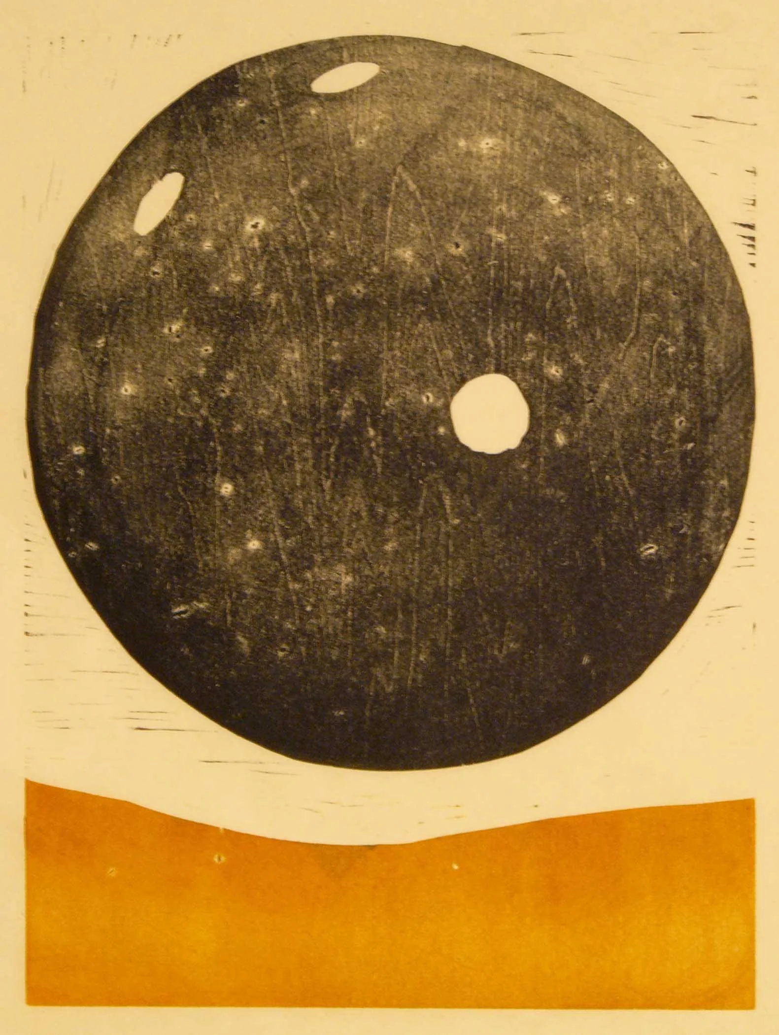 bowling ball spitzack woodblock woodcut mokuhanga print printmaking washi seattle art by Charles Spitzack