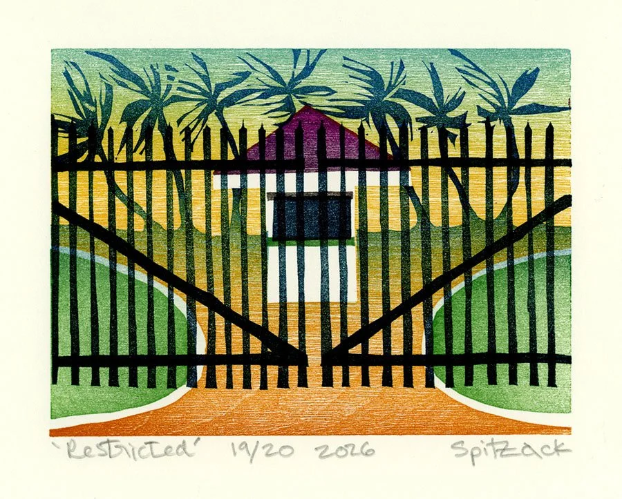 restricted-beach-gate-woodcut-charles-spitzack.jpg