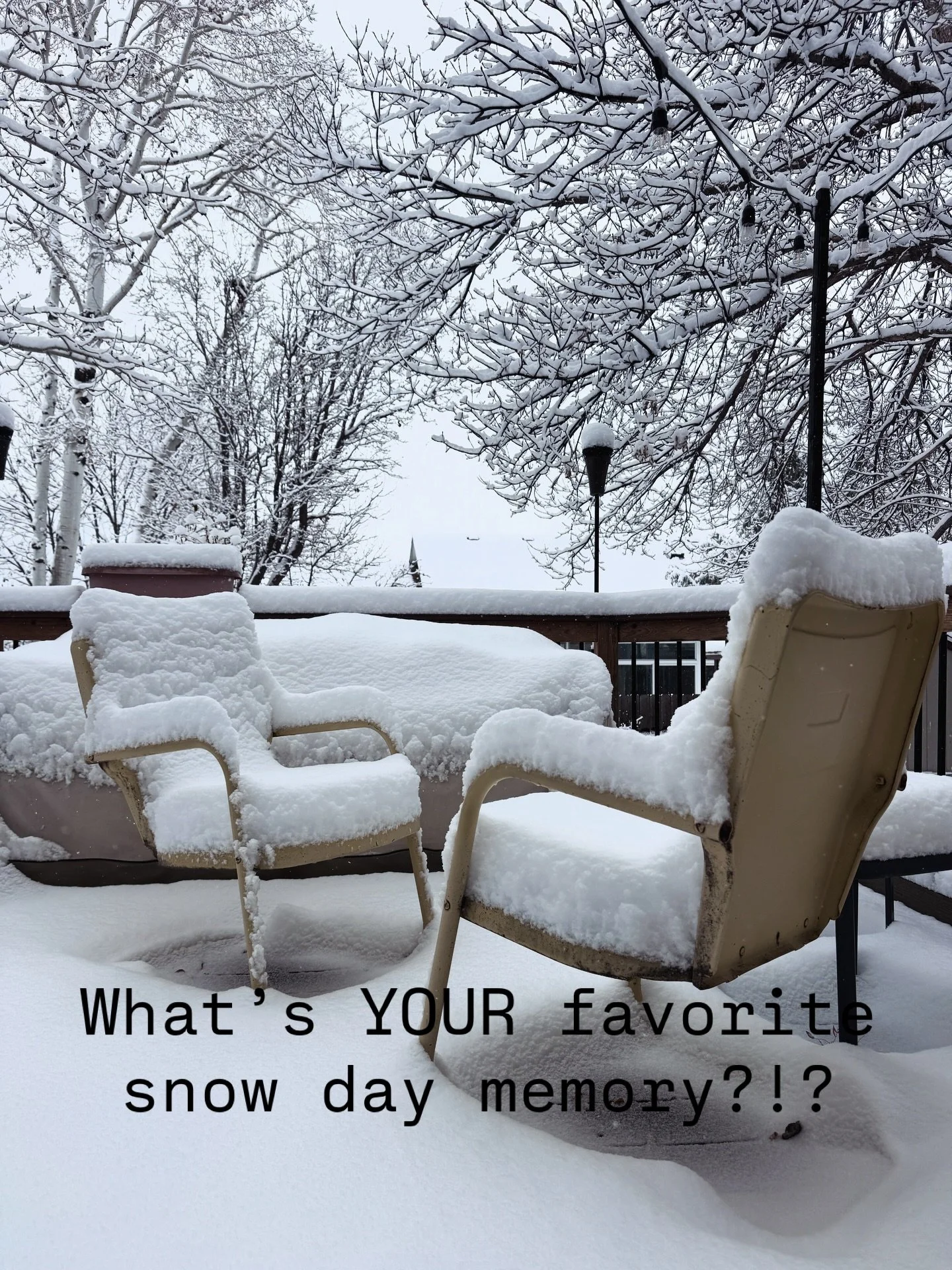 Mine is from years ago when the kids were little and it happened right before winter break ended so they got to stay home a couple more days! Two feet of snow! A fire truck got stuck on our street and we had to help dig it out!! All the neighbors wer