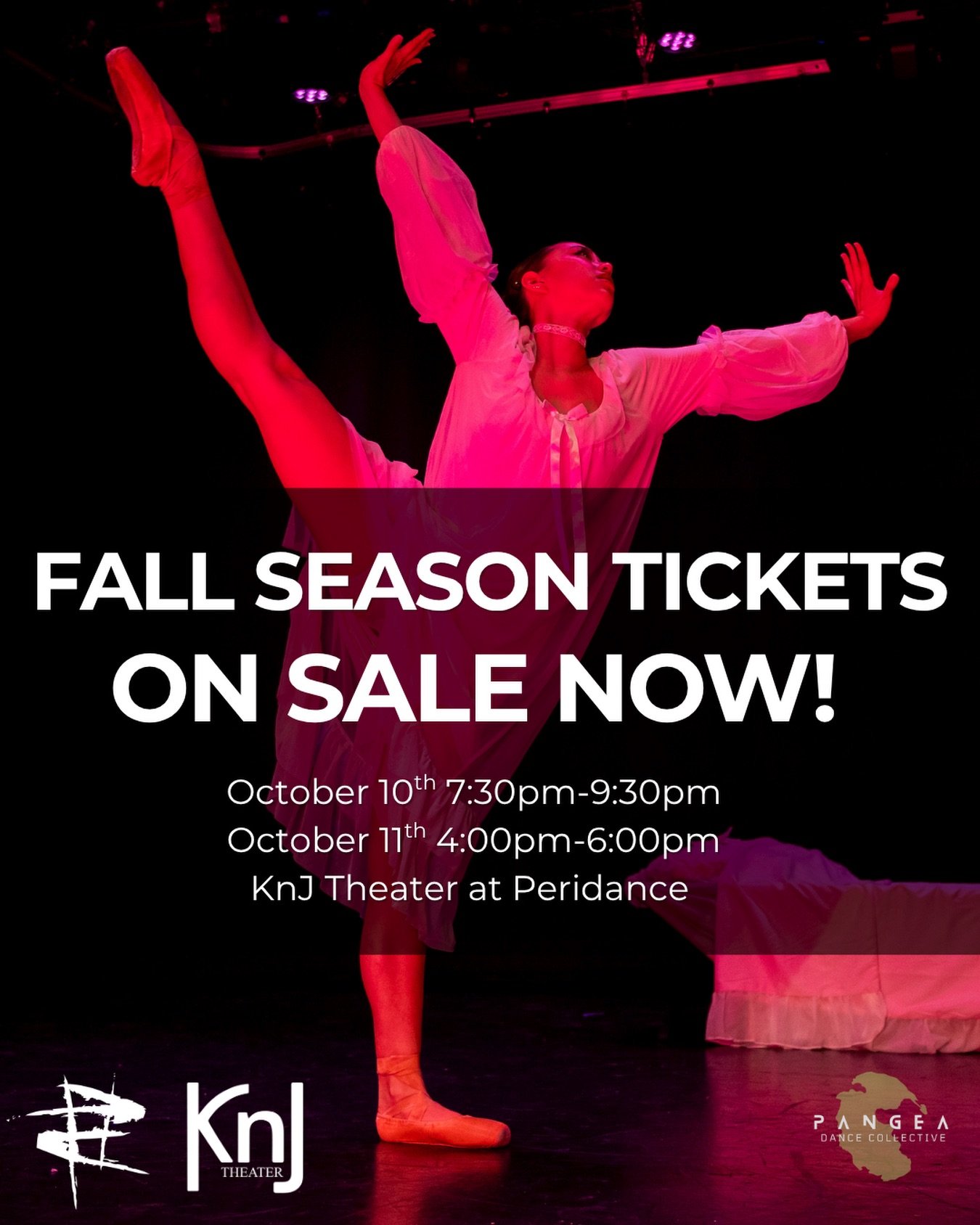 Thrilled to announce that tickets for Fall Season show, PANGEA: UNLEASHED, are ON SALE NOW 🥳! 

PANGEA: UNLEASHED will feature 8 world-premiere works by our company artists 🤩 as well as our signature full-length ballet adaptation of Carmilla 🩸! Fo