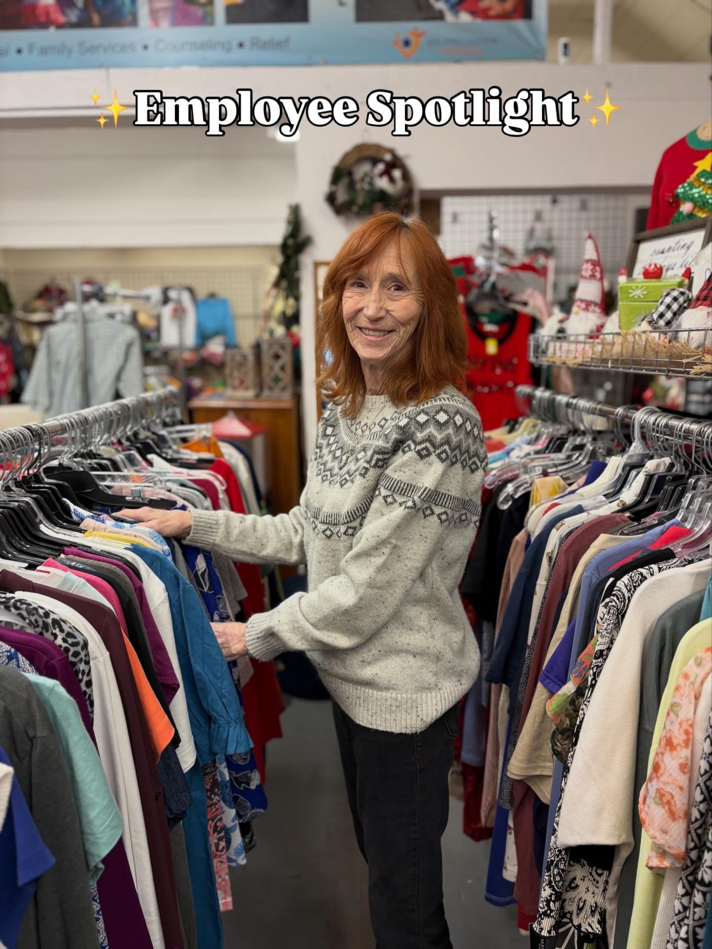 Meet Marci! ⬇️

Marci is one of the employees at our flagship store. She helps tag clothes and place merchandise on the floor for YOU to find 🛍️🤩

Here&rsquo;s what she appreciates about working at our nonprofit thrift store 👇🏽

&ldquo;It&rsquo;s