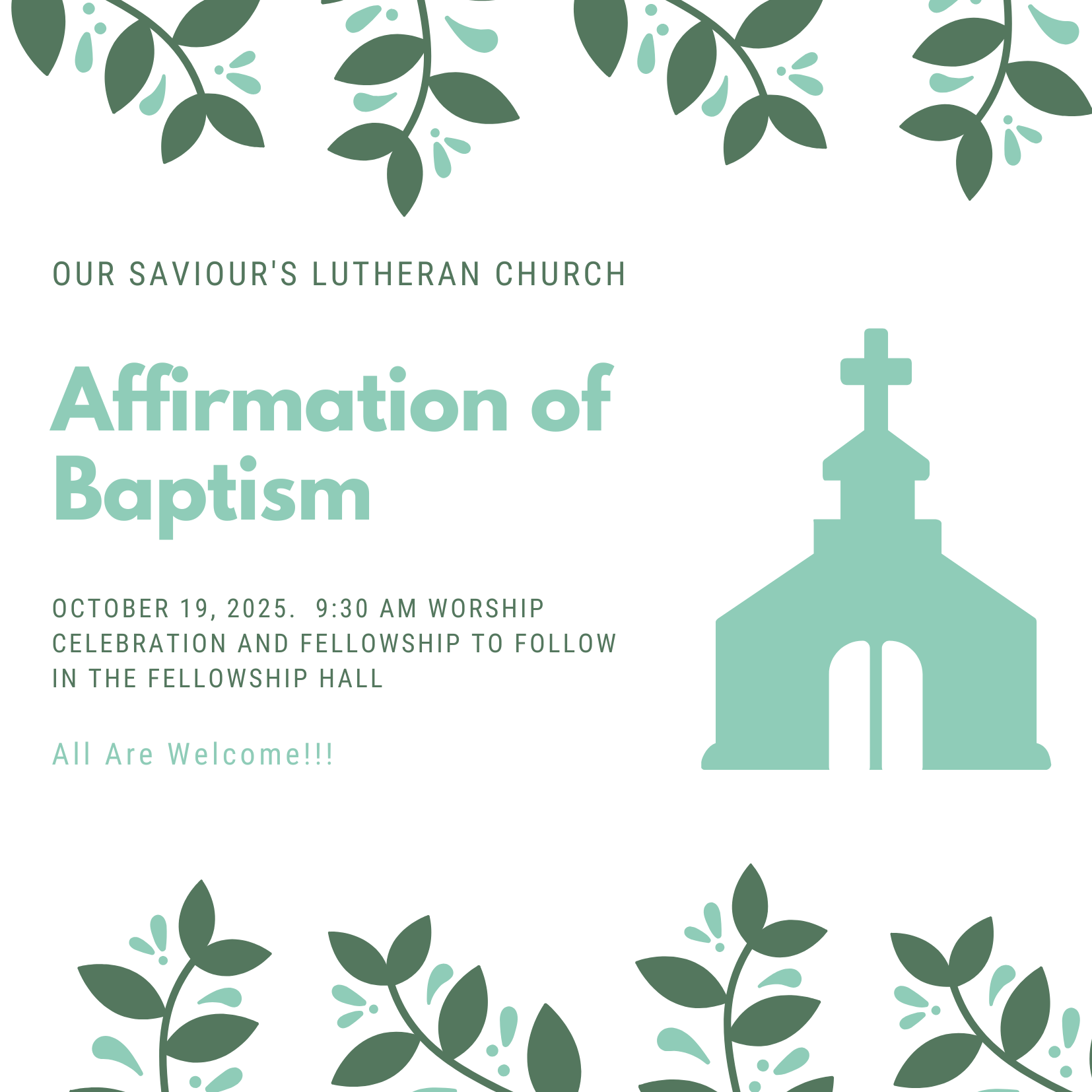 Education Hour - Affirmation of Baptism Reception