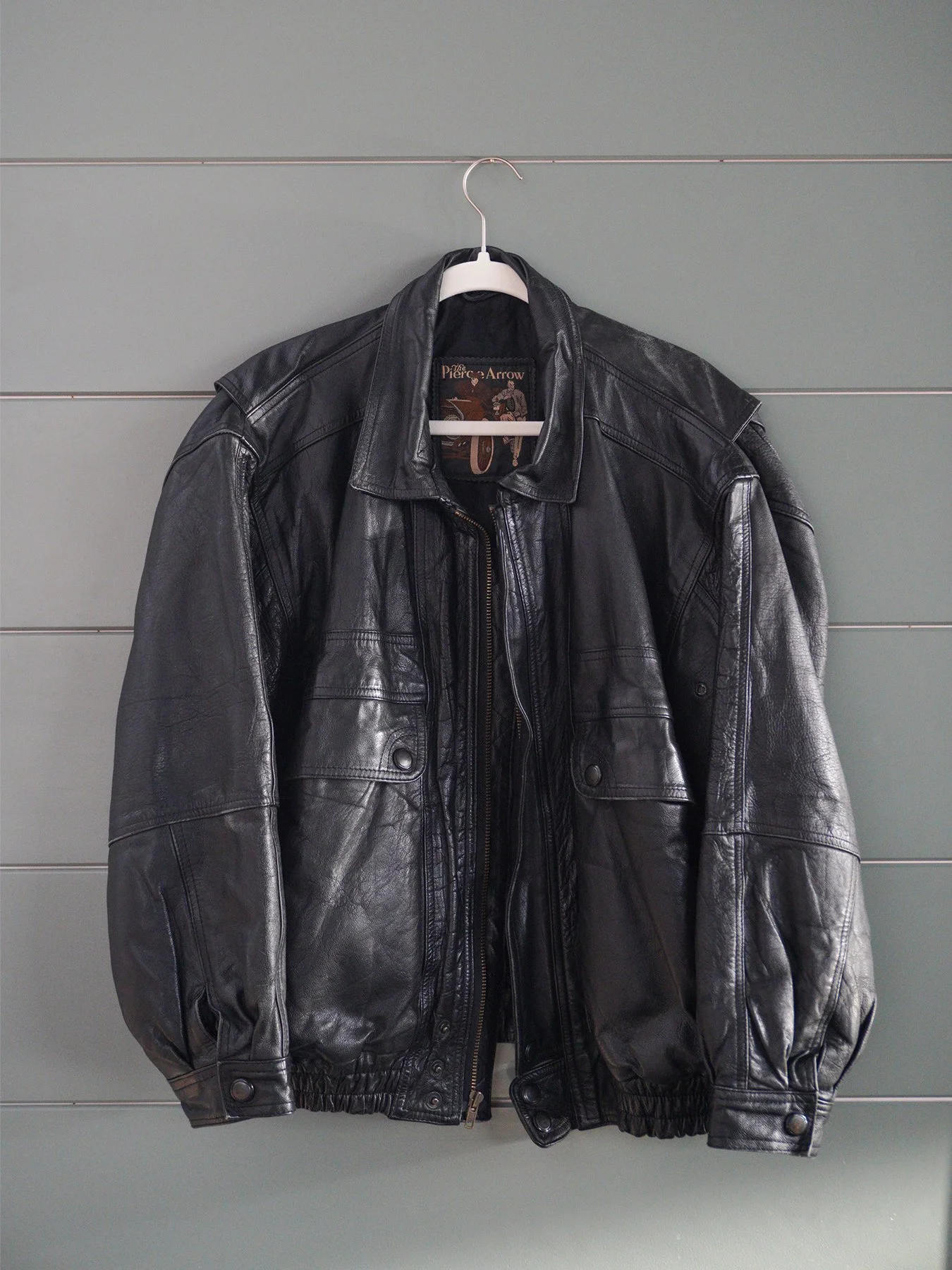 The Pierce-Arrow Vintage Black Leather Jacket — thrifty alpaca