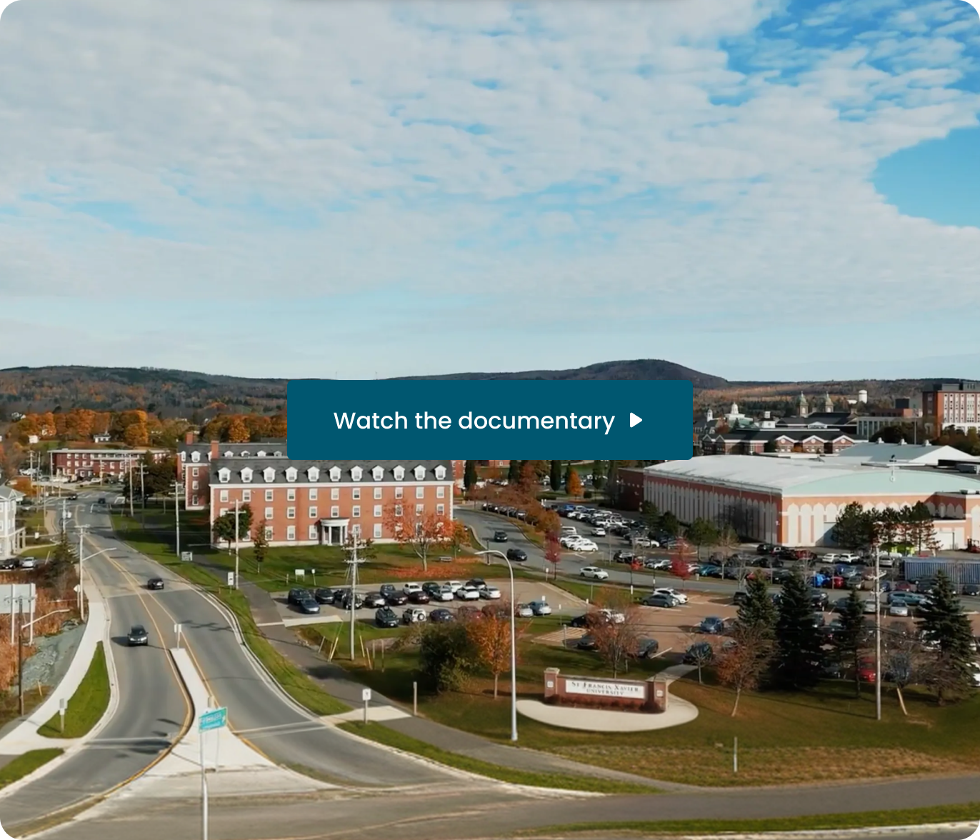 Aerial view of Antigonish. Watch the documentary