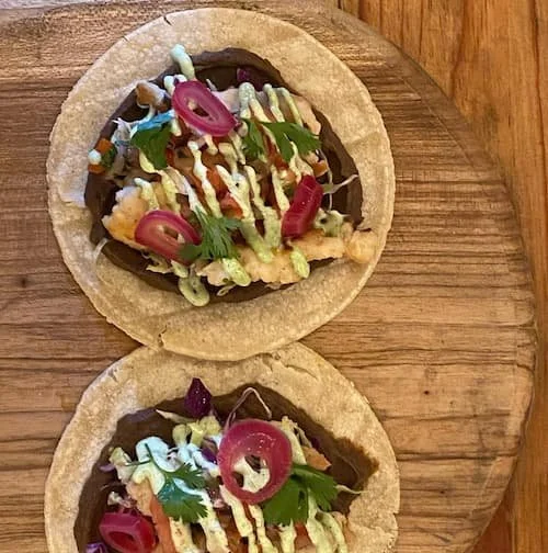 Great tacos for the dinner at The Experience Surf Camp Bocas del Toro 