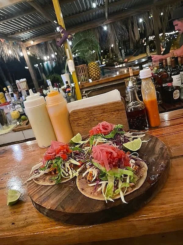 Amazing tacos dinner at The Experience Surf Camp at Bocas del toro Panama