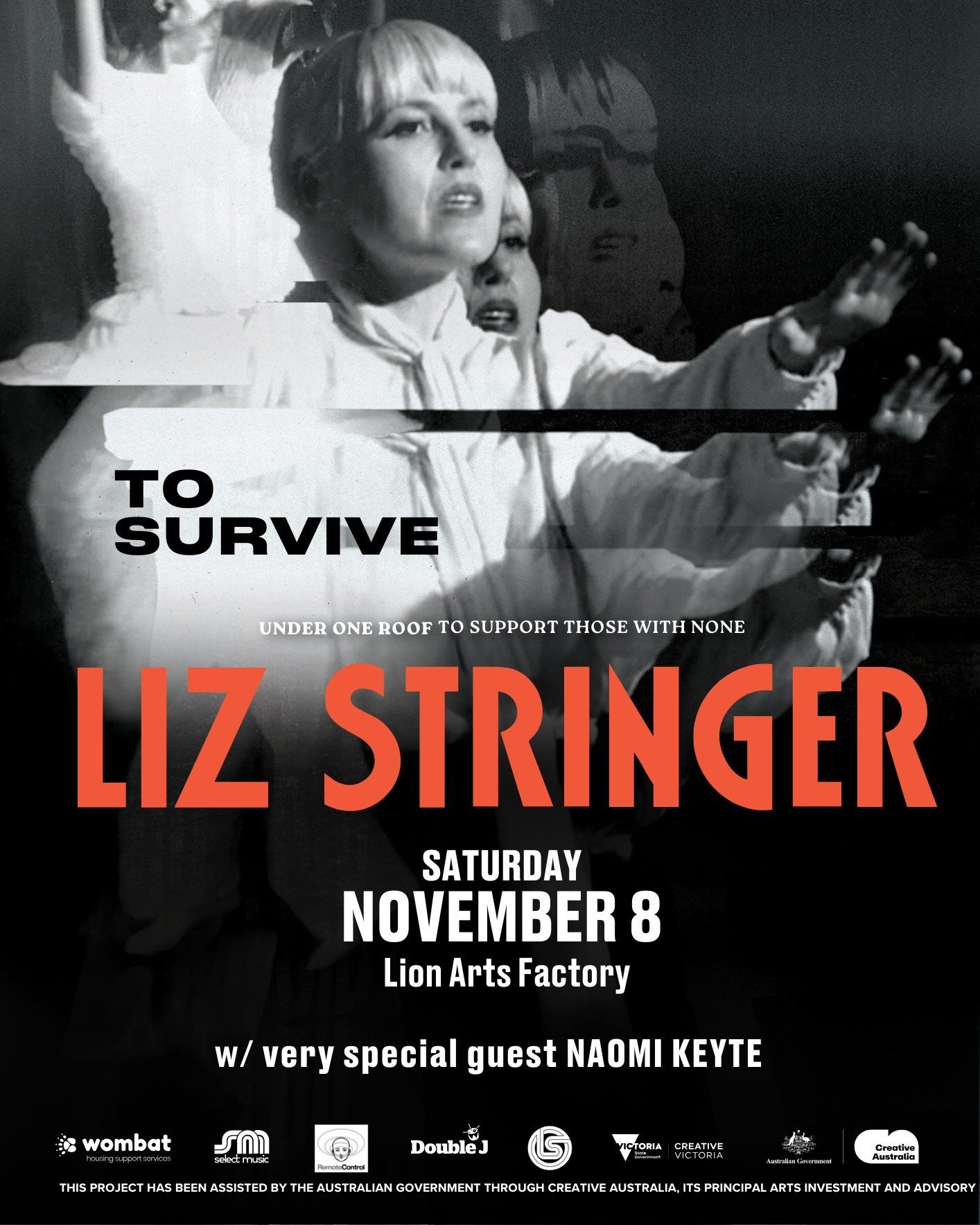 Thrilled to share that @naomi.keyte will be opening for the remarkable @lizstringeraus on her To Survive tour ✨

Catch Naomi live at @lionartsfactory on Saturday November 8 in Tarntanya / Adelaide.

This will be a truly special night of powerful stor