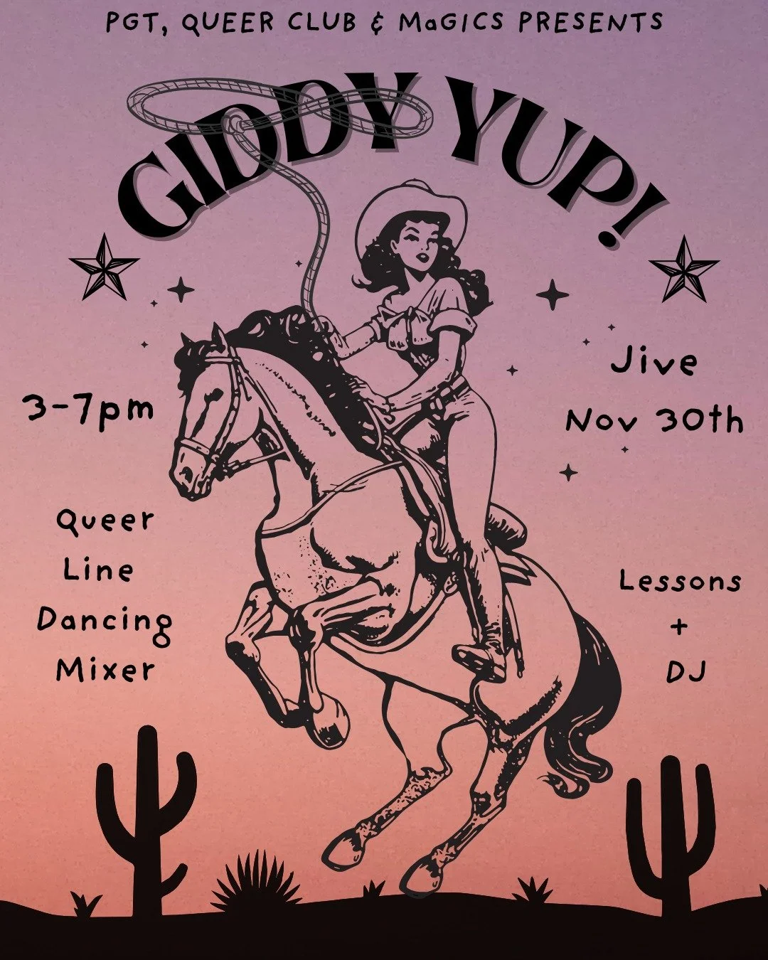 We&rsquo;re so back on, cowpokes! 🤠

Time to Giddy Yup with lessons from MaGICS and DJ MYLKYWAY spinning all afternoon 🪩

What more could you possibly want?!

🗓️ Sat Nov 30 | 3&ndash;7PM
📍 Jive

Get your tix > link in bio.