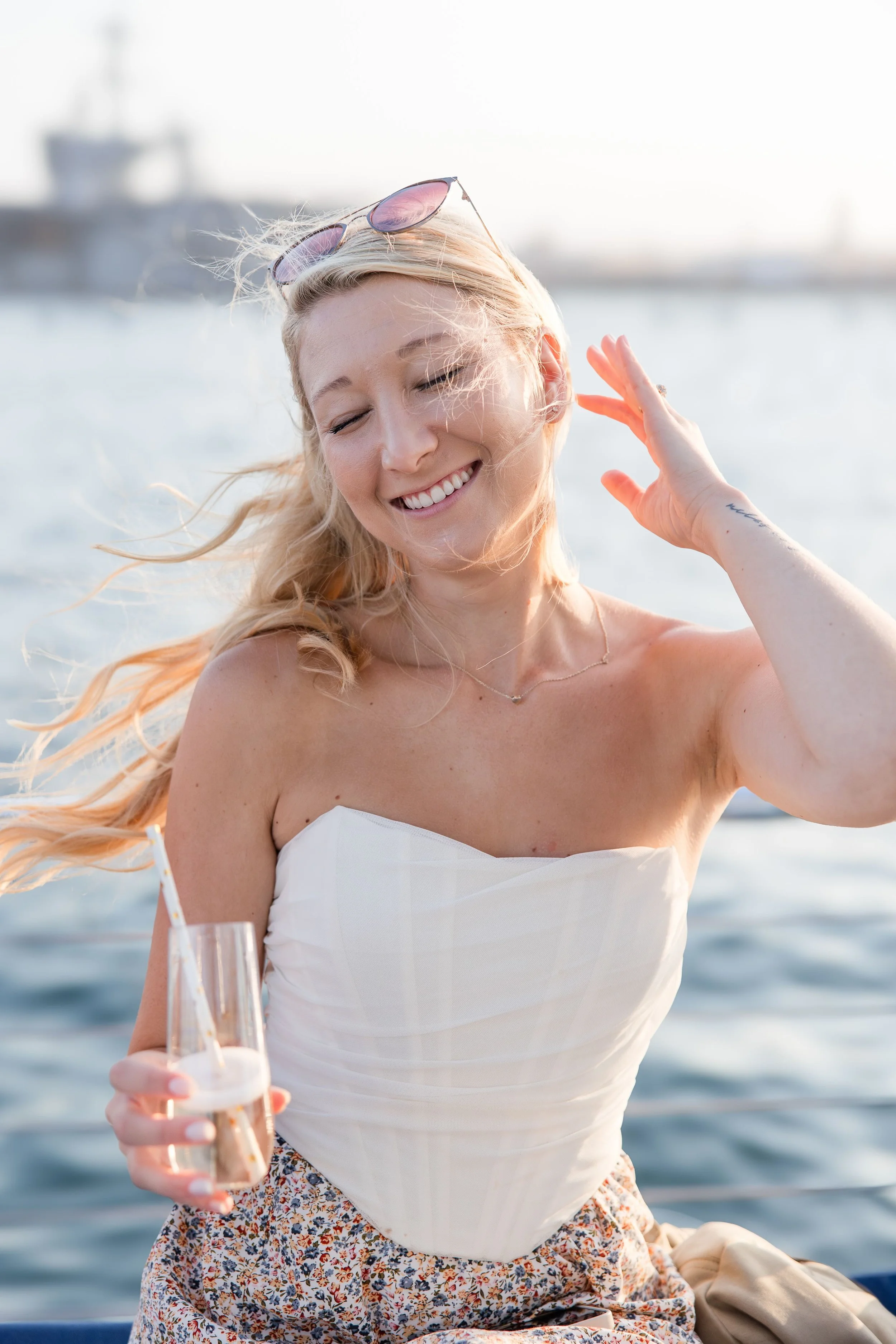woman enjoying sailing San Diego bay