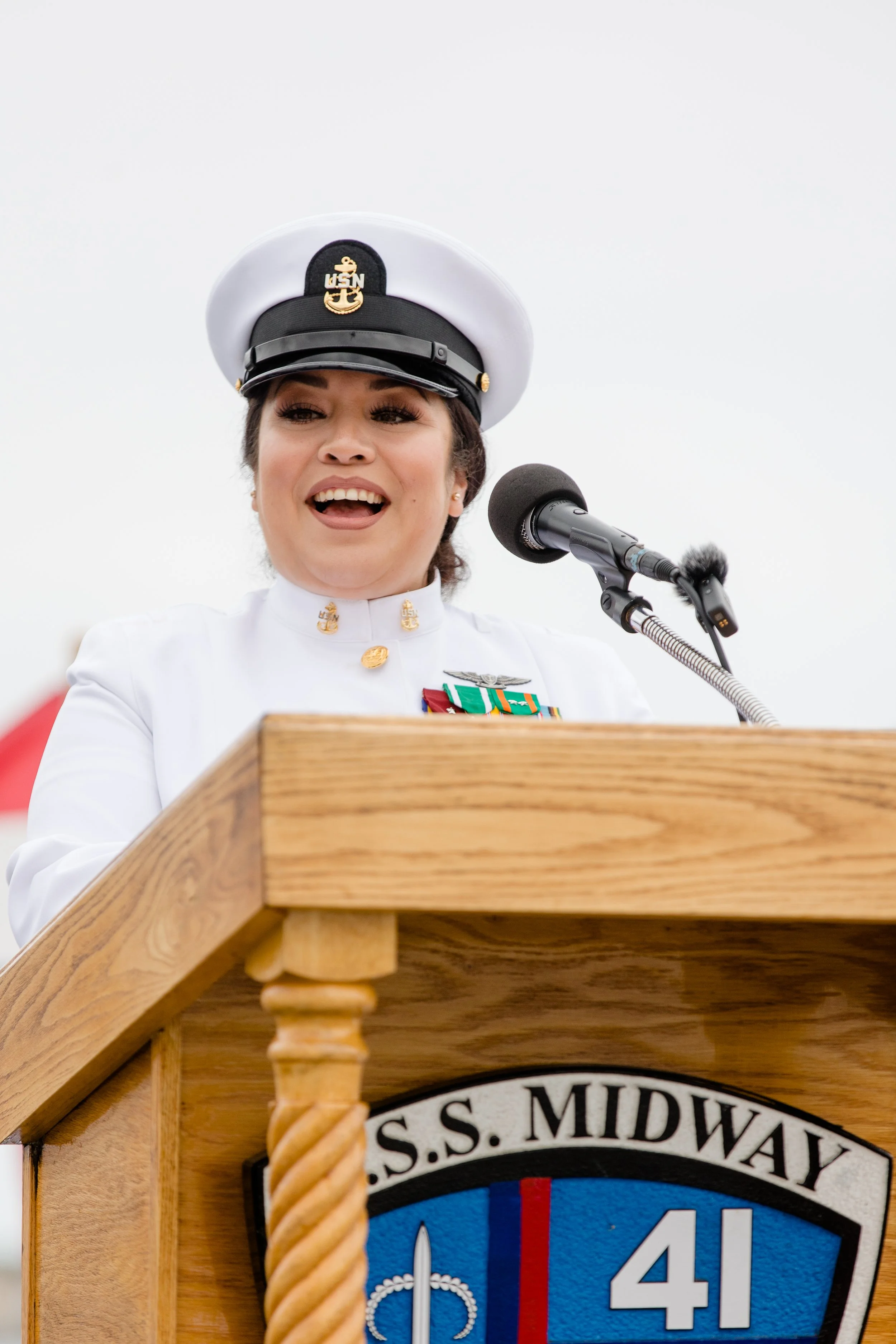 Chief speaking at retirement ceremony