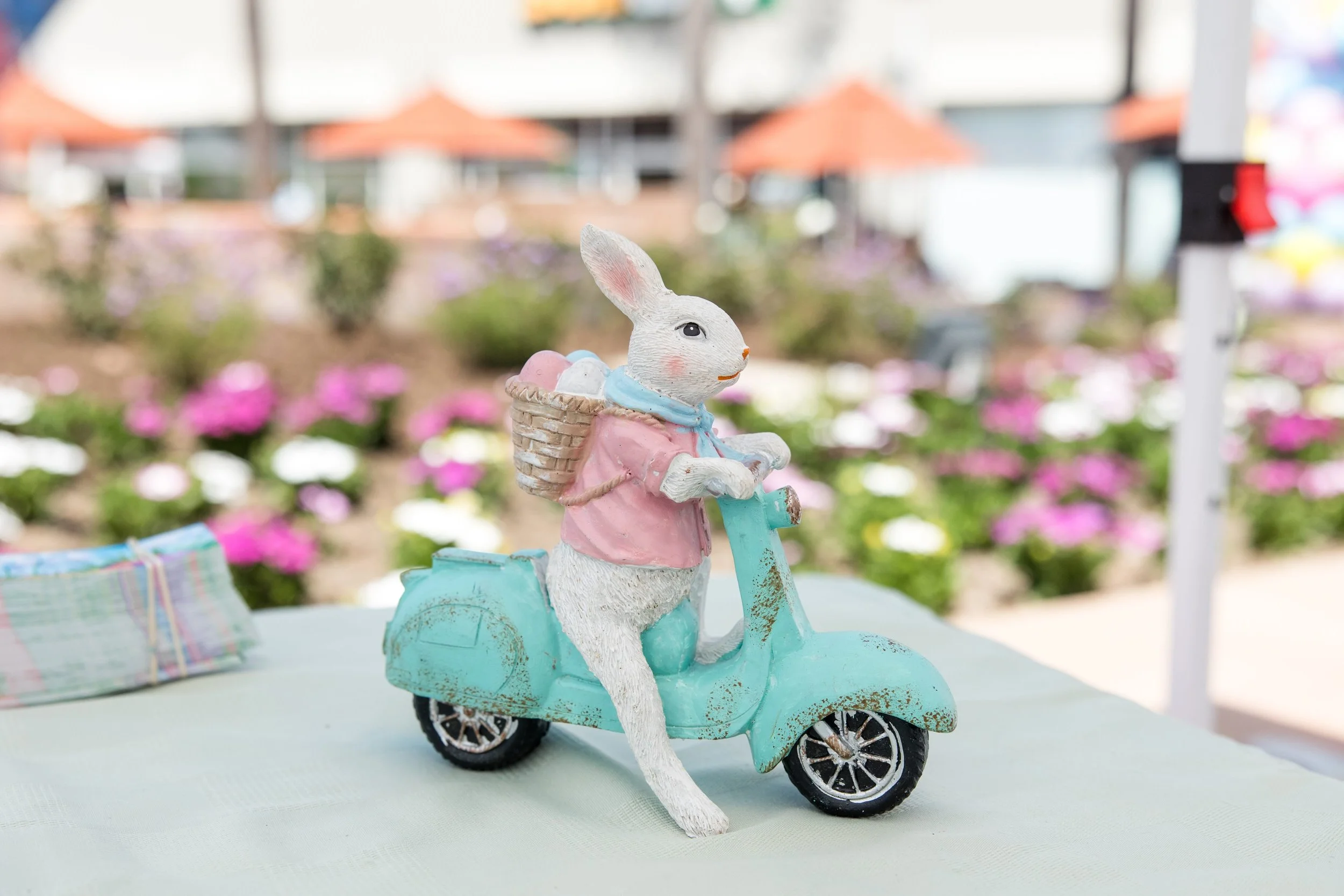 toy easter bunny in vespa