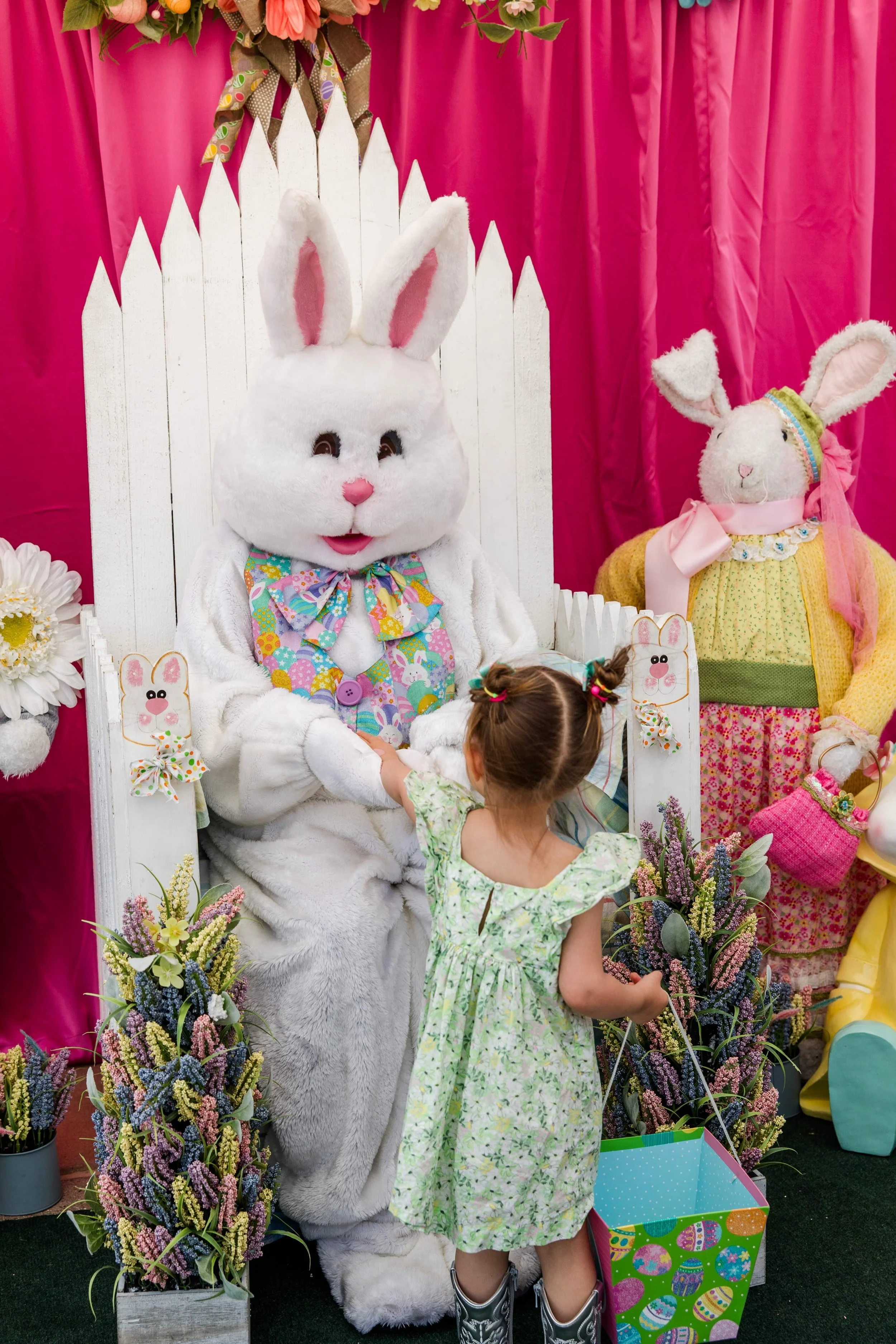 easter bunny girl eggs