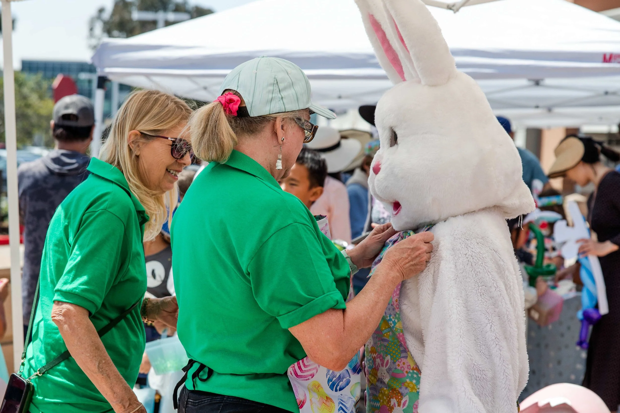 dressing easter bunny