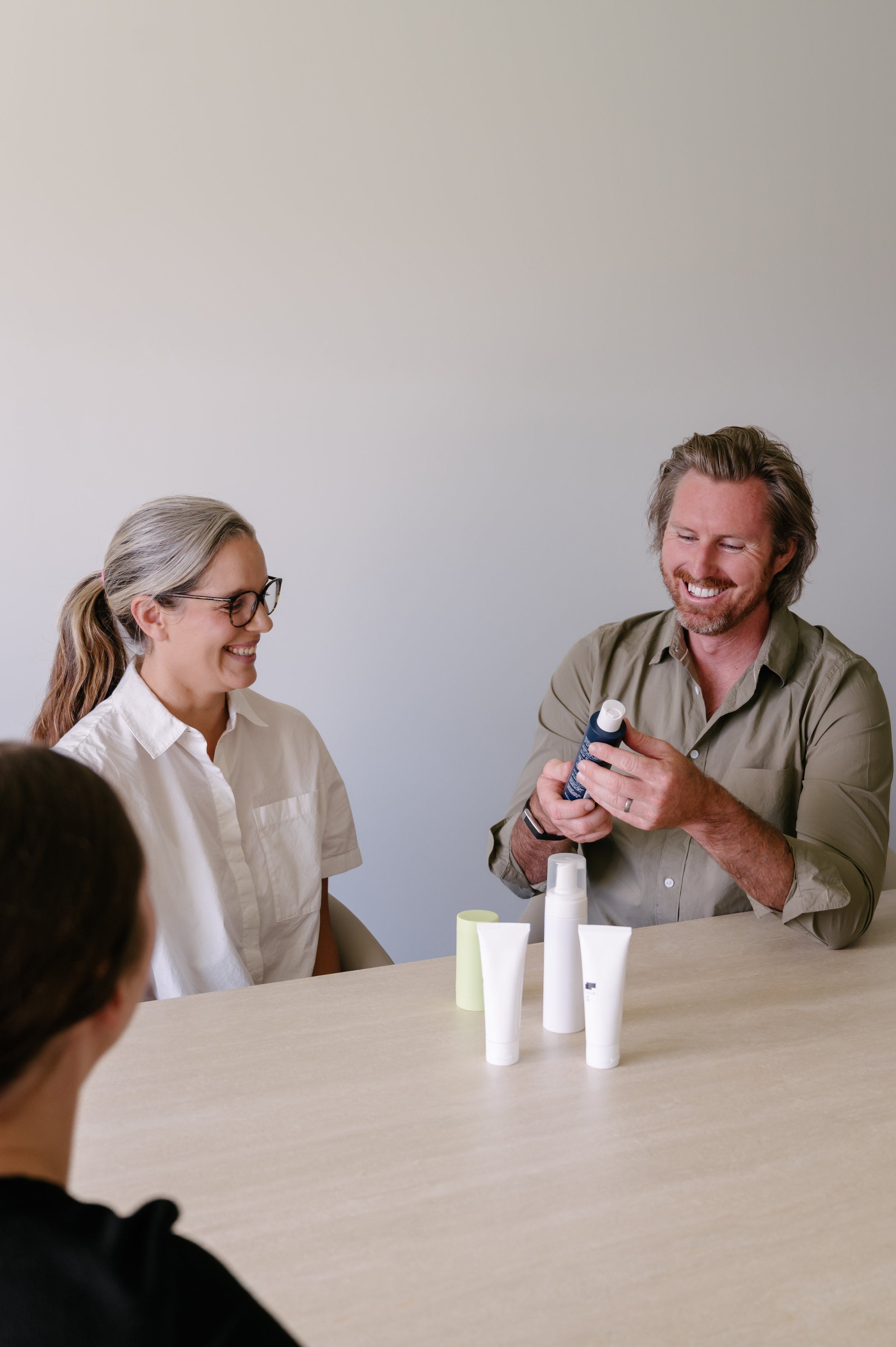Imaginelle founders Gabby and Will at meeting table