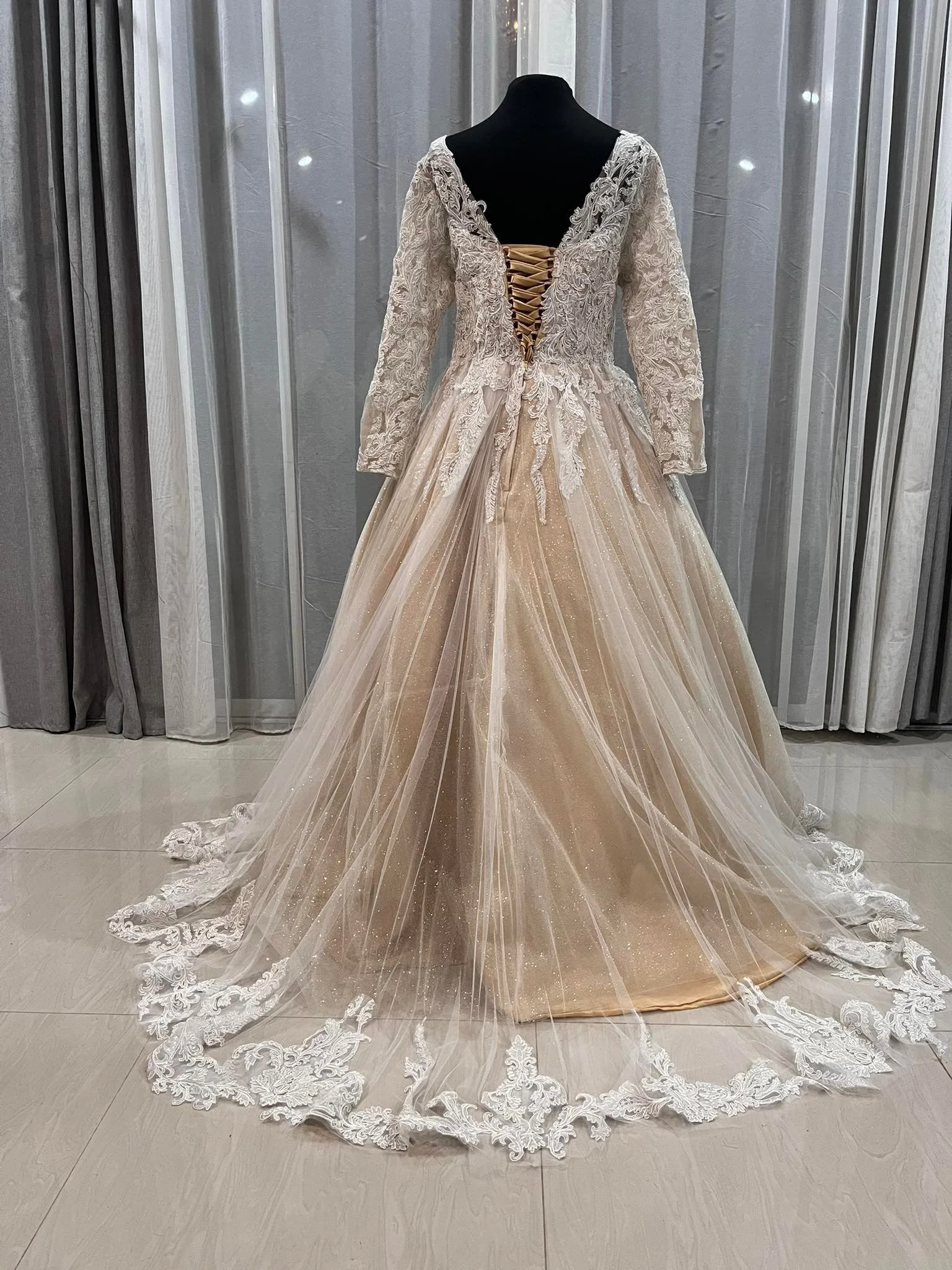 custom-maternity-wedding-dress-australia-gold-lace-ballgown-long-sleeve-cathedral-veil .jpg (21).jpg