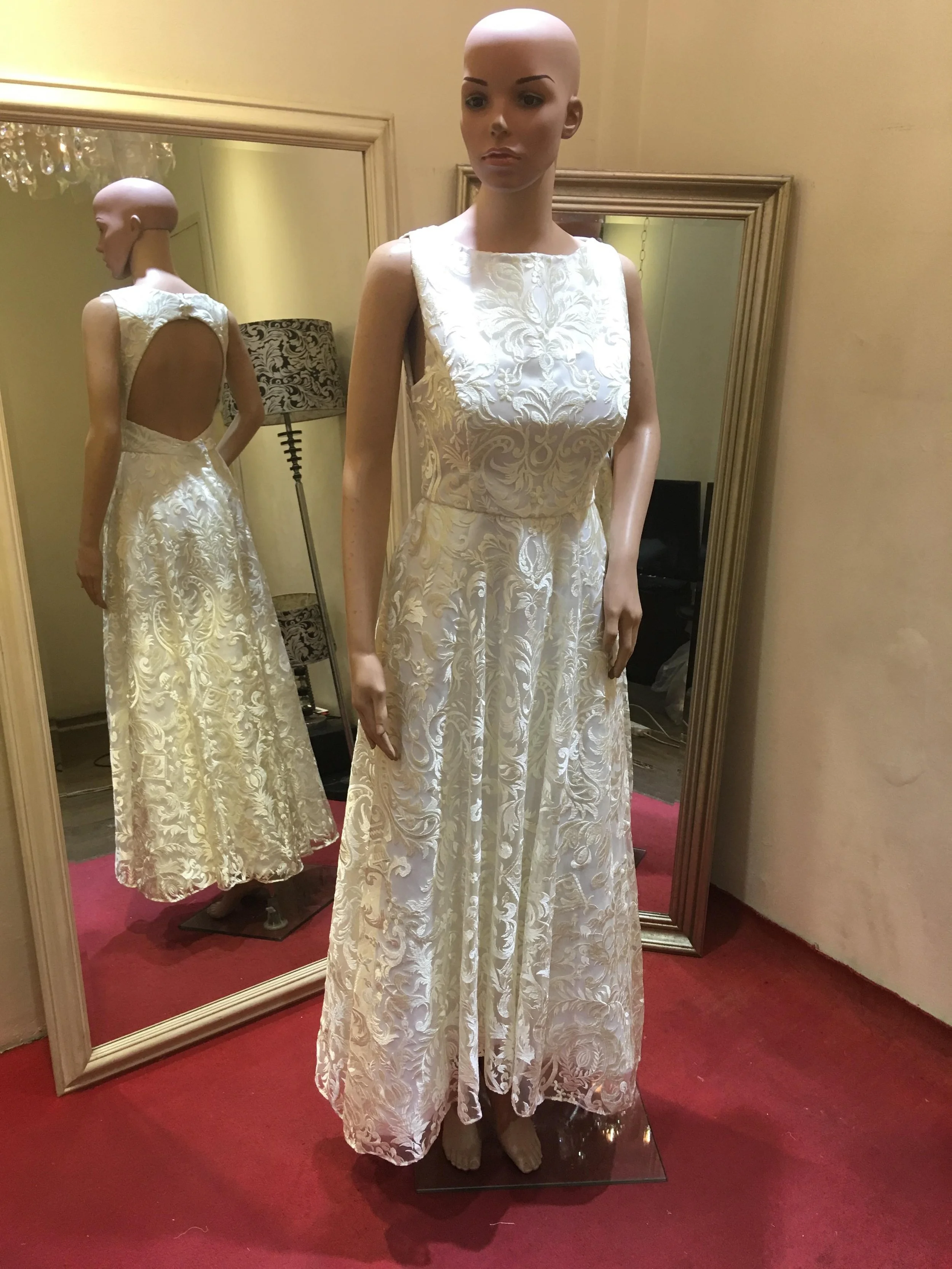 Order 119 Hi Low Lace Wedding Dress