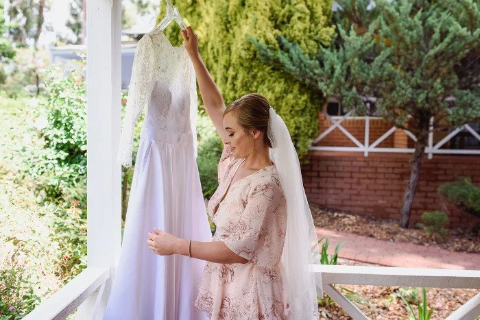 Order 198 French Lace Satin 1950s Sleeve Wedding Dress With Pockets for Beautiful Bride Jess Who Desig (33).jpg