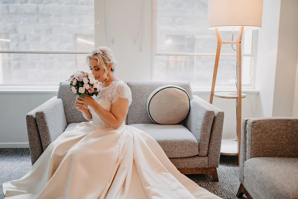 Order 199 1950s Lace and Satin Pocket Wedding Dress, Elegance in Blush with Pockets For Beautiful Bride Juanita In Melbourne