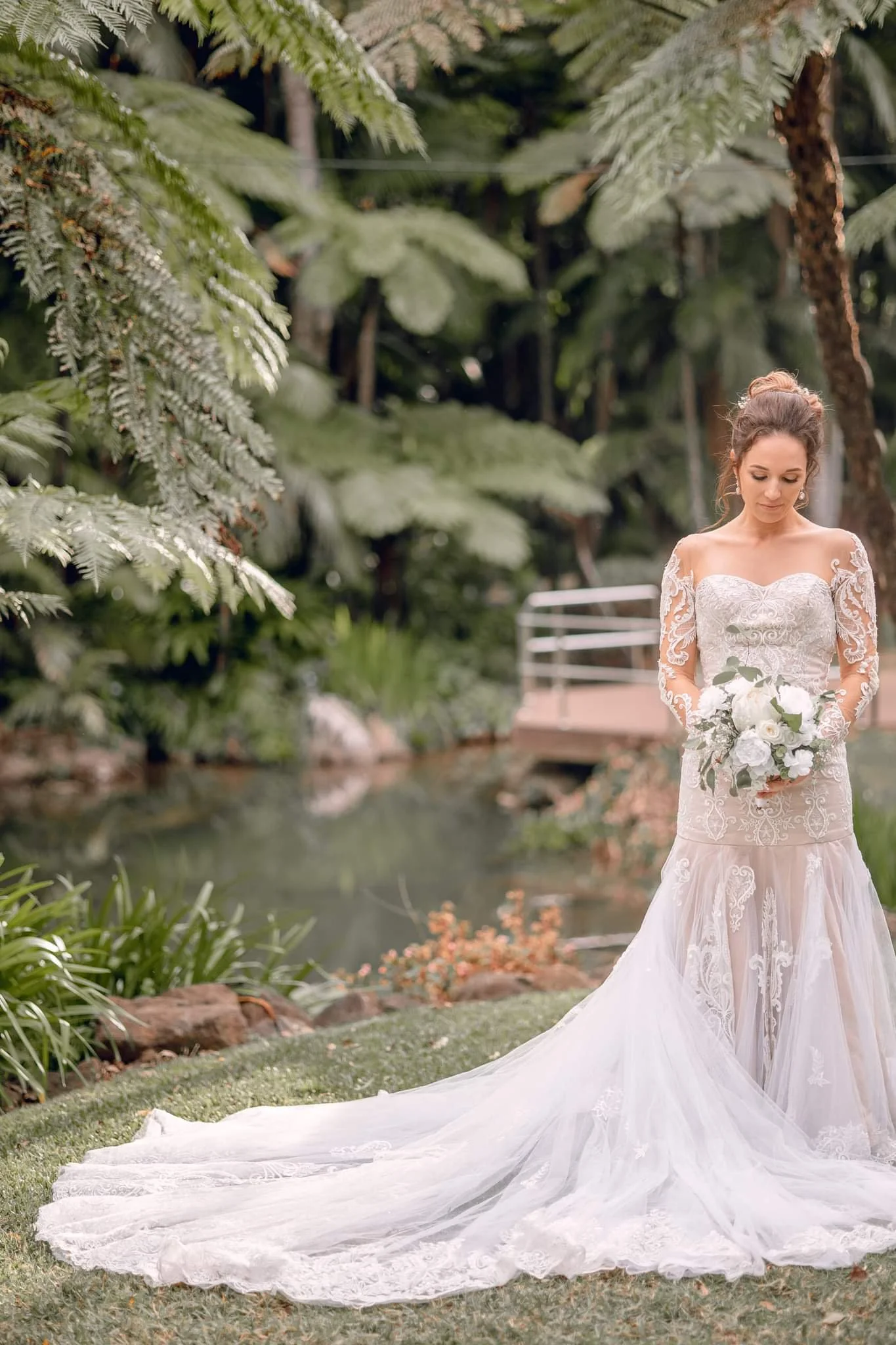 Order 228 Mermaid Wedding Dress, The English Rose Beaded With Shimmers and with Matching Veil