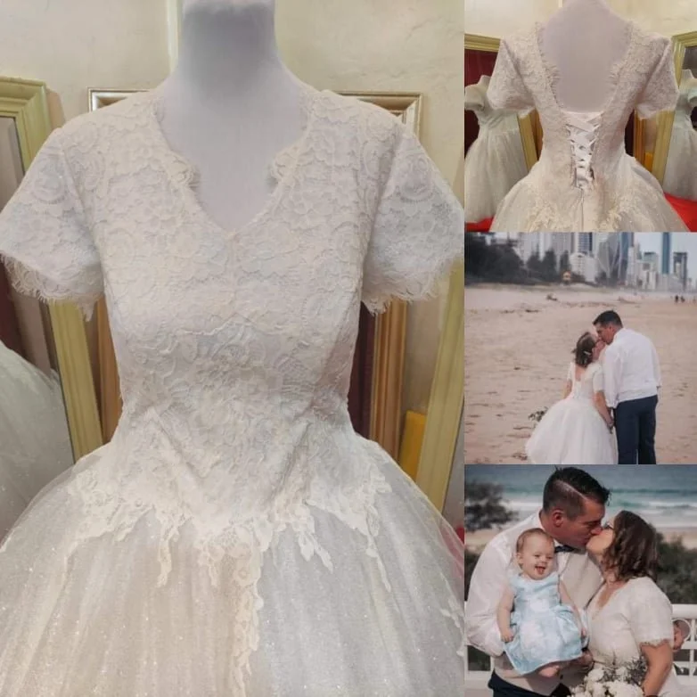 Order 240 Rockabilly Vintage Wedding Dress with Pockets &amp; Matching Bridal Shawl