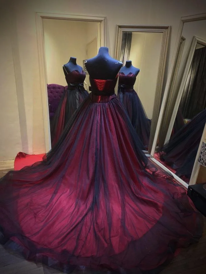 Order 105 Little Red Riding Hood, Gothic Red and Black Wedding Dress!