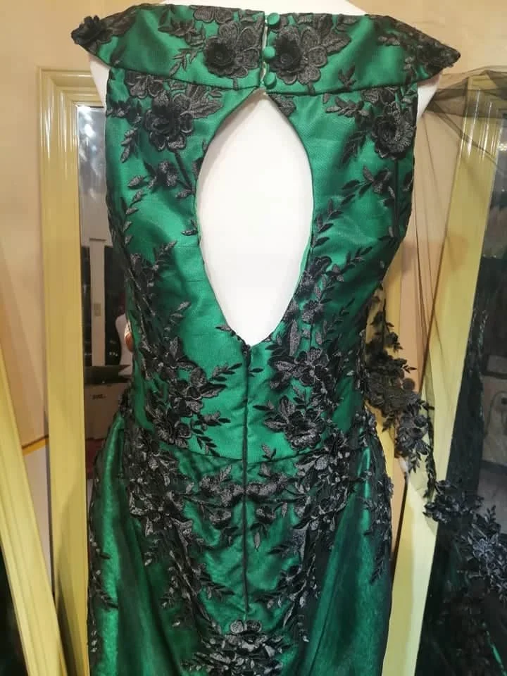 Order 286 Black Wedding Dress Emerald TwilightWedding Dress &amp; Veil 