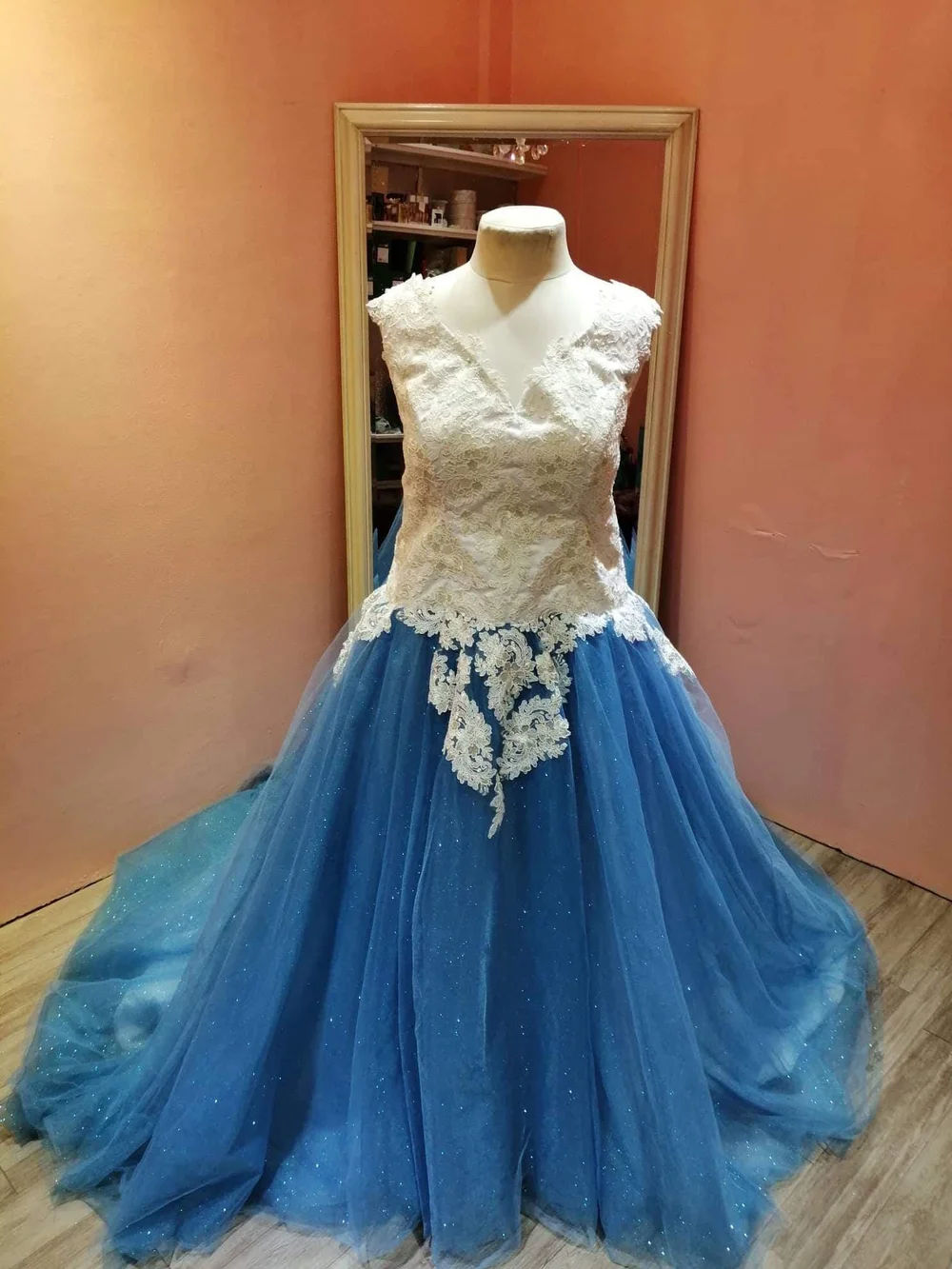 blue cinderella wedding dress Dusty Blue Sweetheart Ball Gown Quinceanera Dress With 3D Flowers Dusty Blue / 22 main image 1