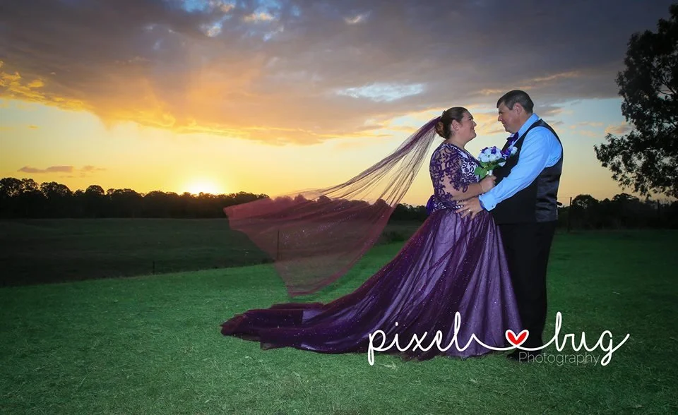 Order 159 Purple Princess Sparkle Wedding Dress