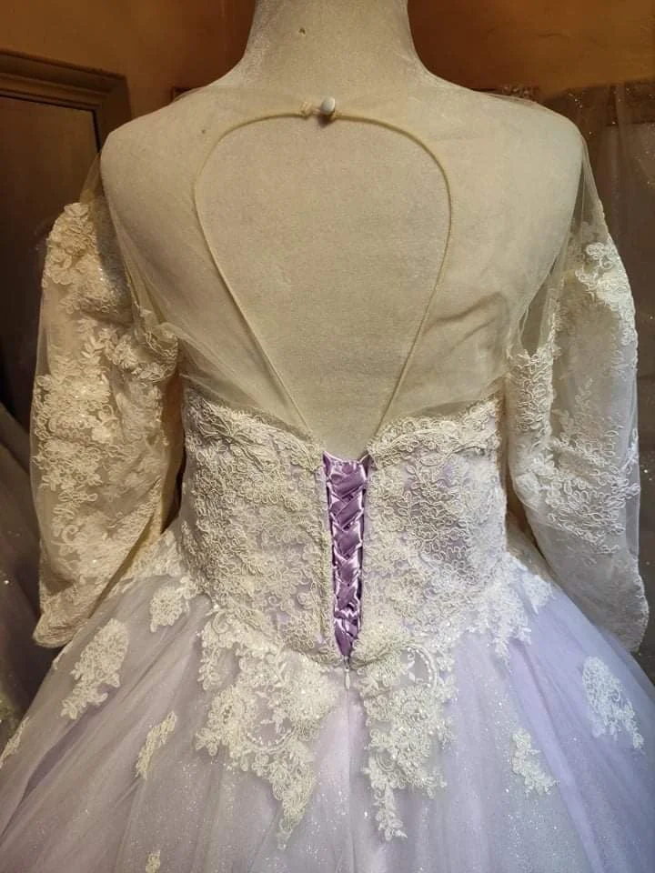 Order 271 Lavender and Ivory Wedding Dress With Pockets and Matching Veil   A BRIDE TO BE. DARE TO BE DIFFERENT