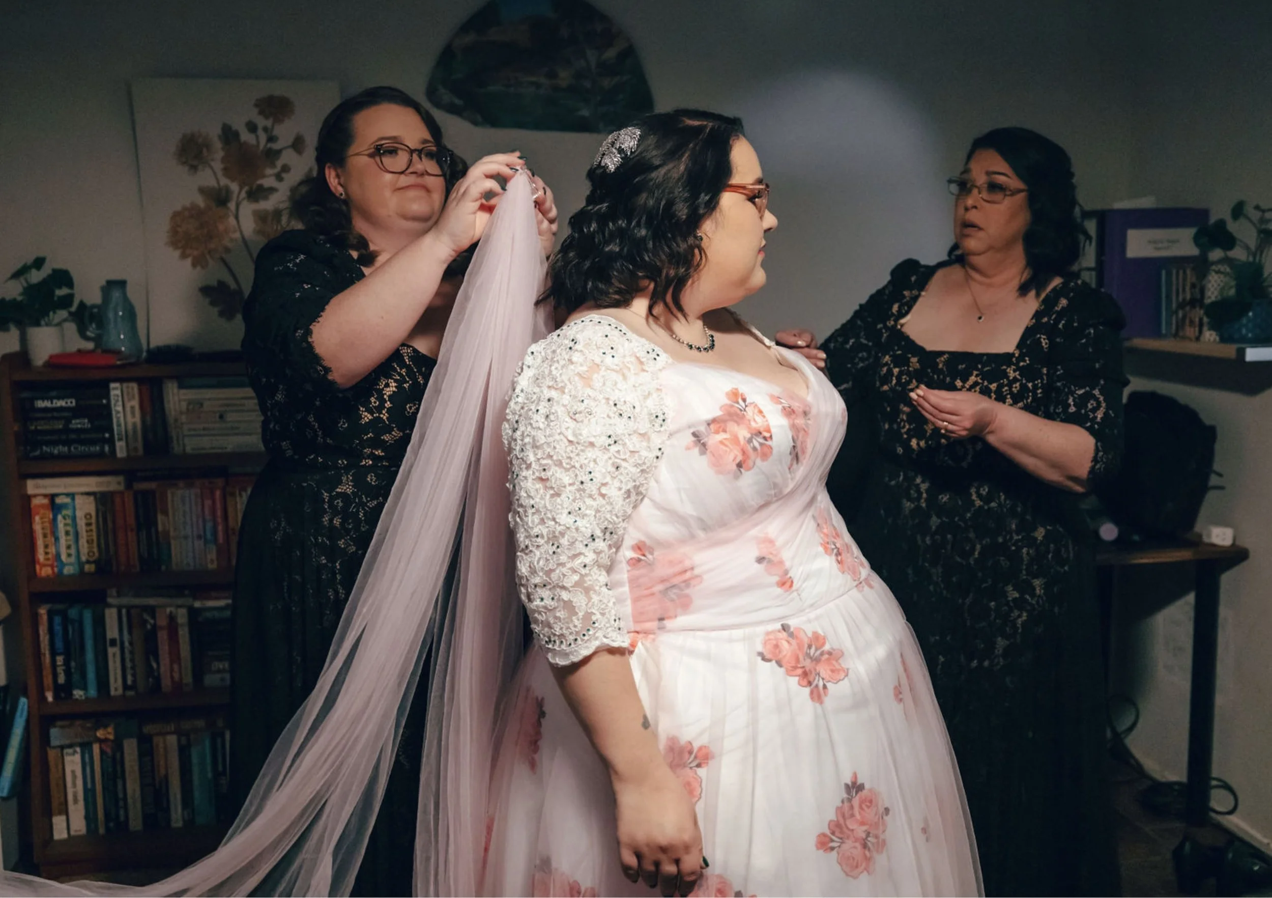 Order 390 Floral Pink Rose Wedding Dress for Beautiful Bride Stacey In South Australia