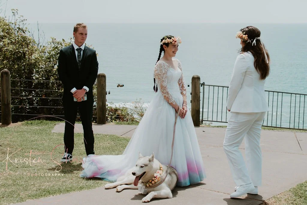 Order 371 tie dye wedding gown with layers of sparkle tulle, beaded shimmer laces, pockets and matching veil