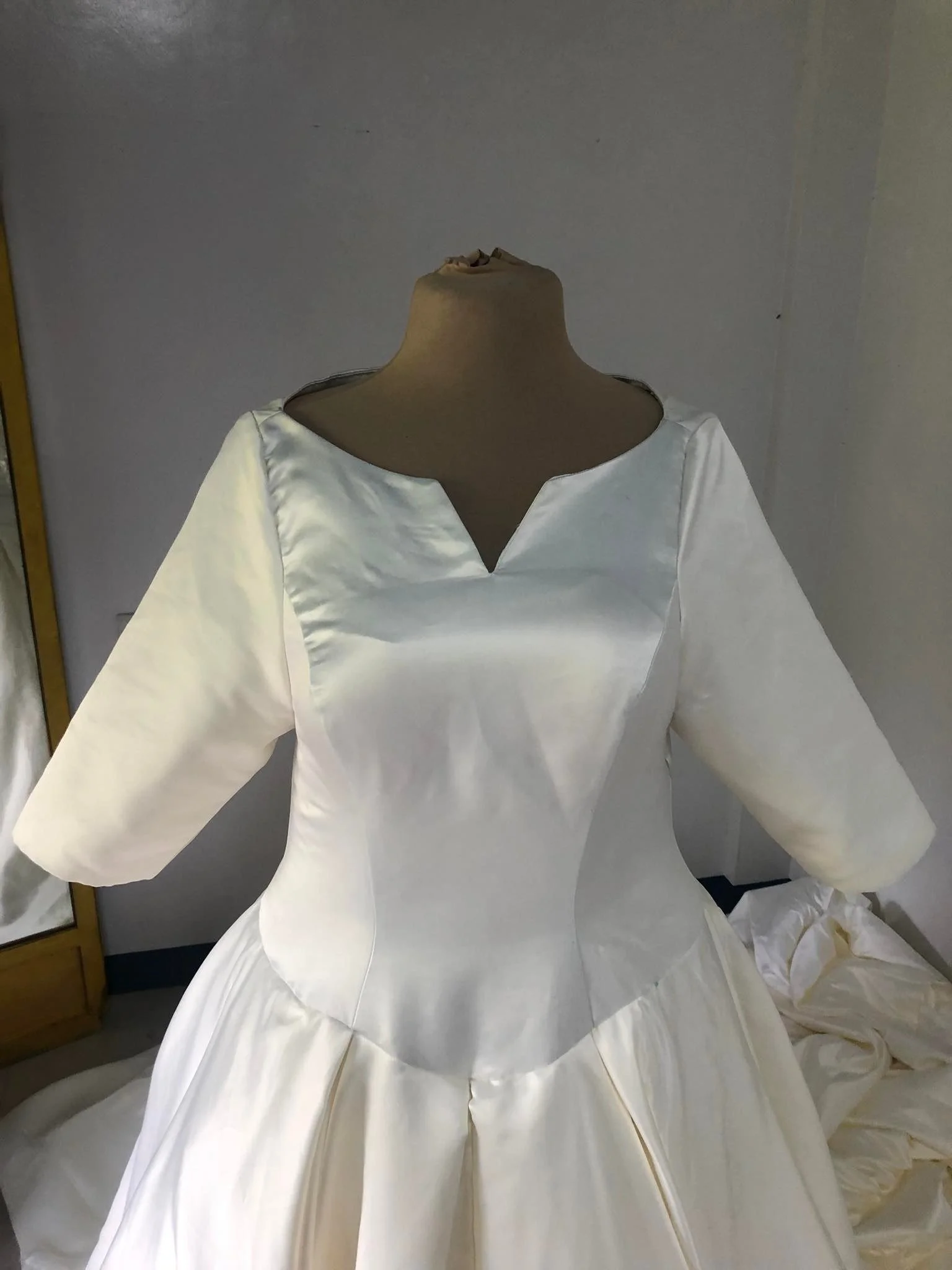 Order 448 Ivory Princess Wedding Dress Cathedral Train, Pleaated Ball Gown Skirt , Matching Veil and Pockets